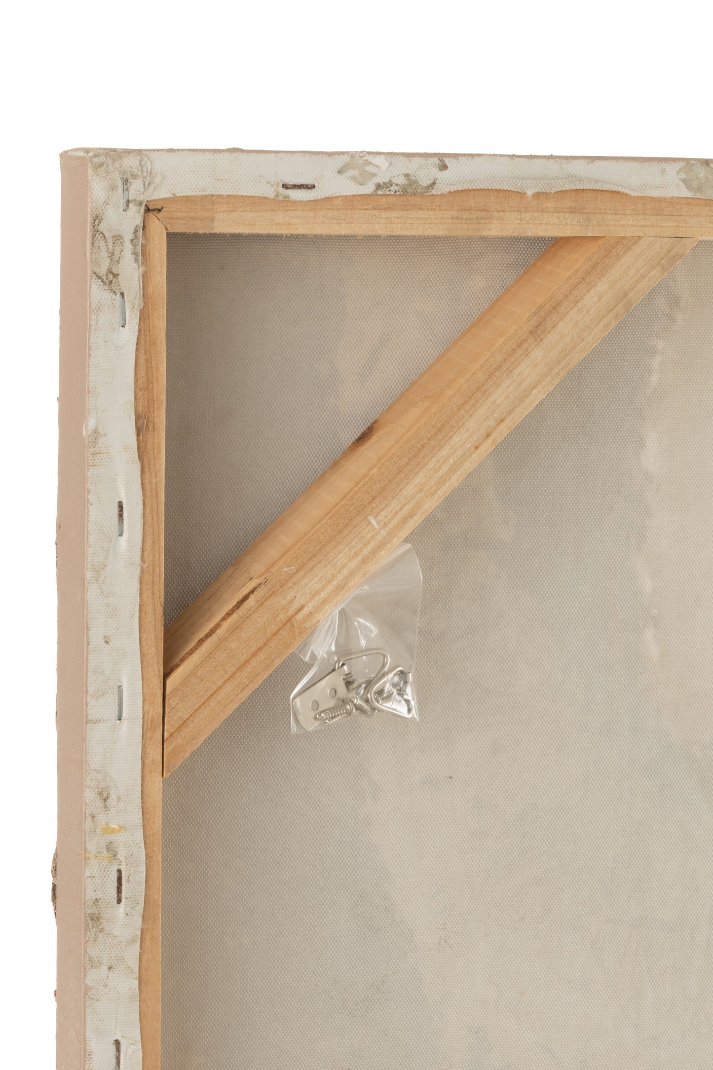 Wanddecoratie Ibiza Canvas/Verf Creme/Wit Assortiment Van Twee