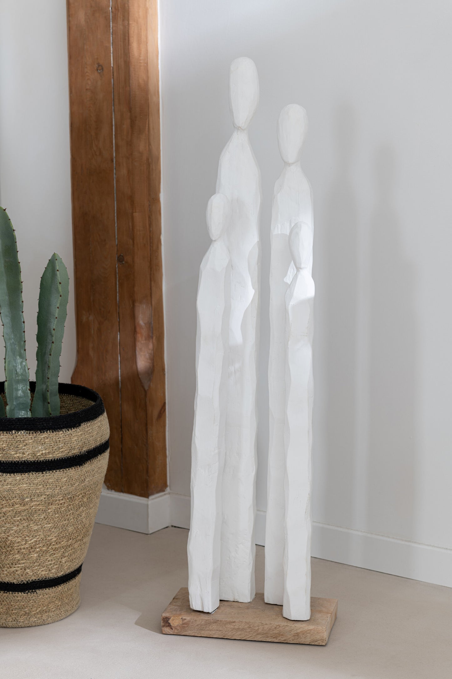 Hoog Groep Figuren Hout Wit