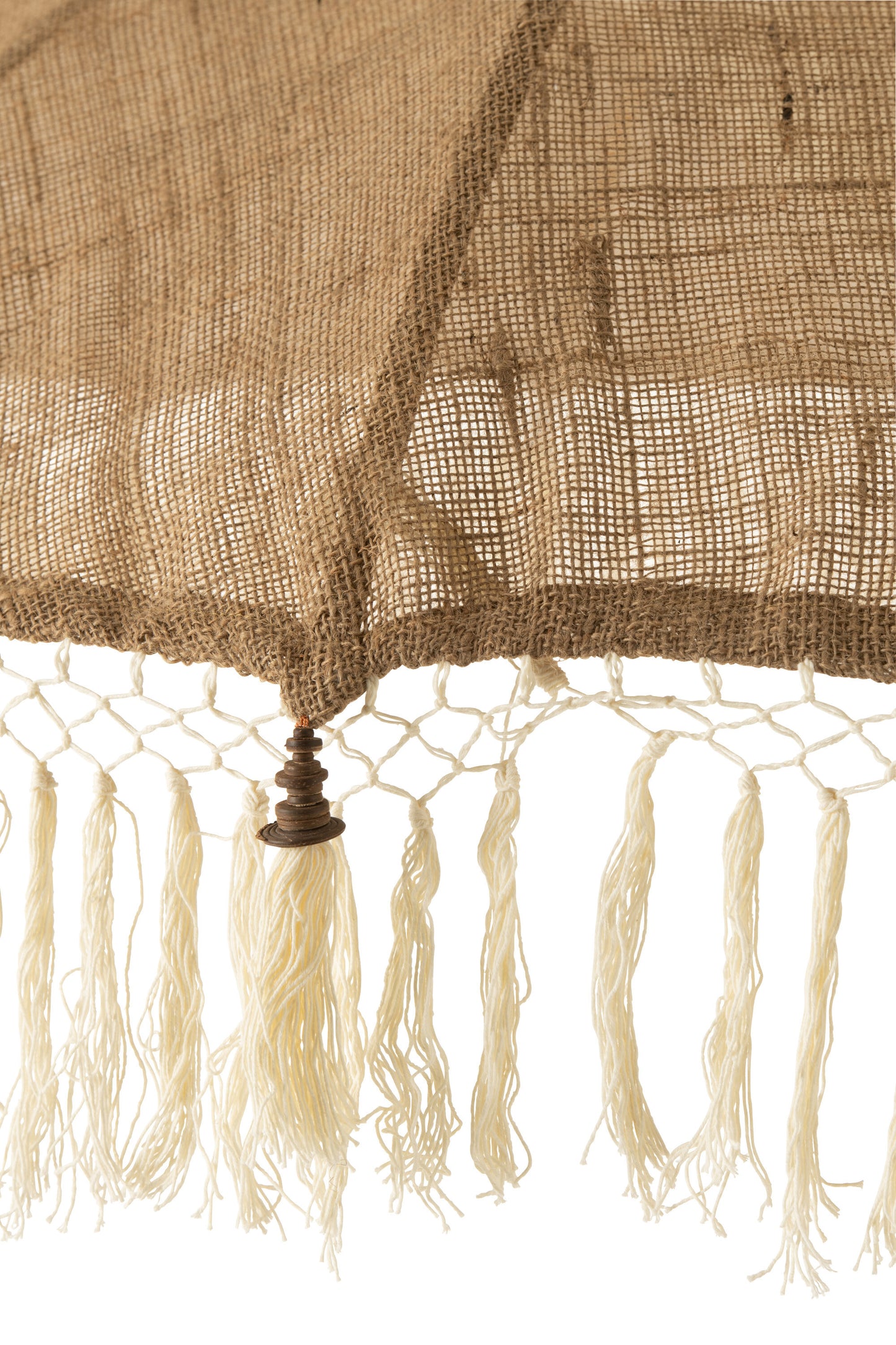 Parasol Brush+Foot Jute/Wood Beige/White Large