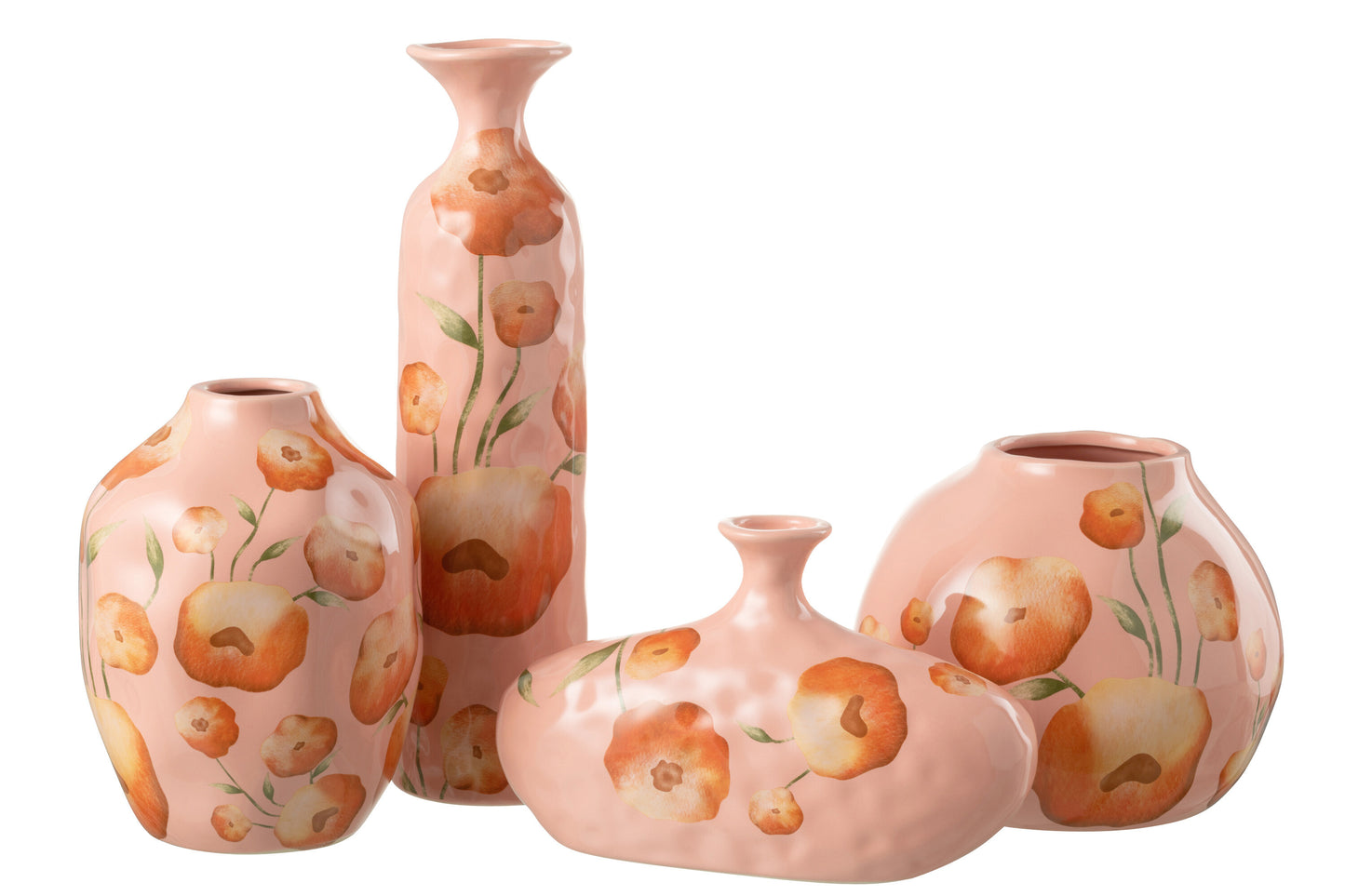 Vaas Bloem Breed Keramiek Zalm/Oranje