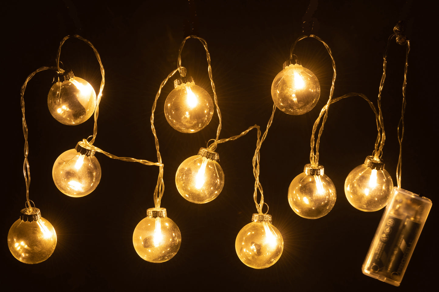 Slinger 10 Ballen+ Led Effen Glas Transparent