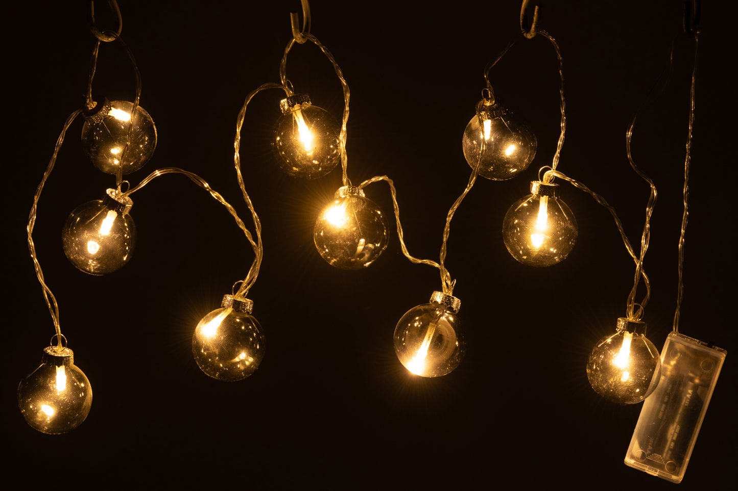 Slinger 10 Ballen+ Led Effen Glas Donker Grijs