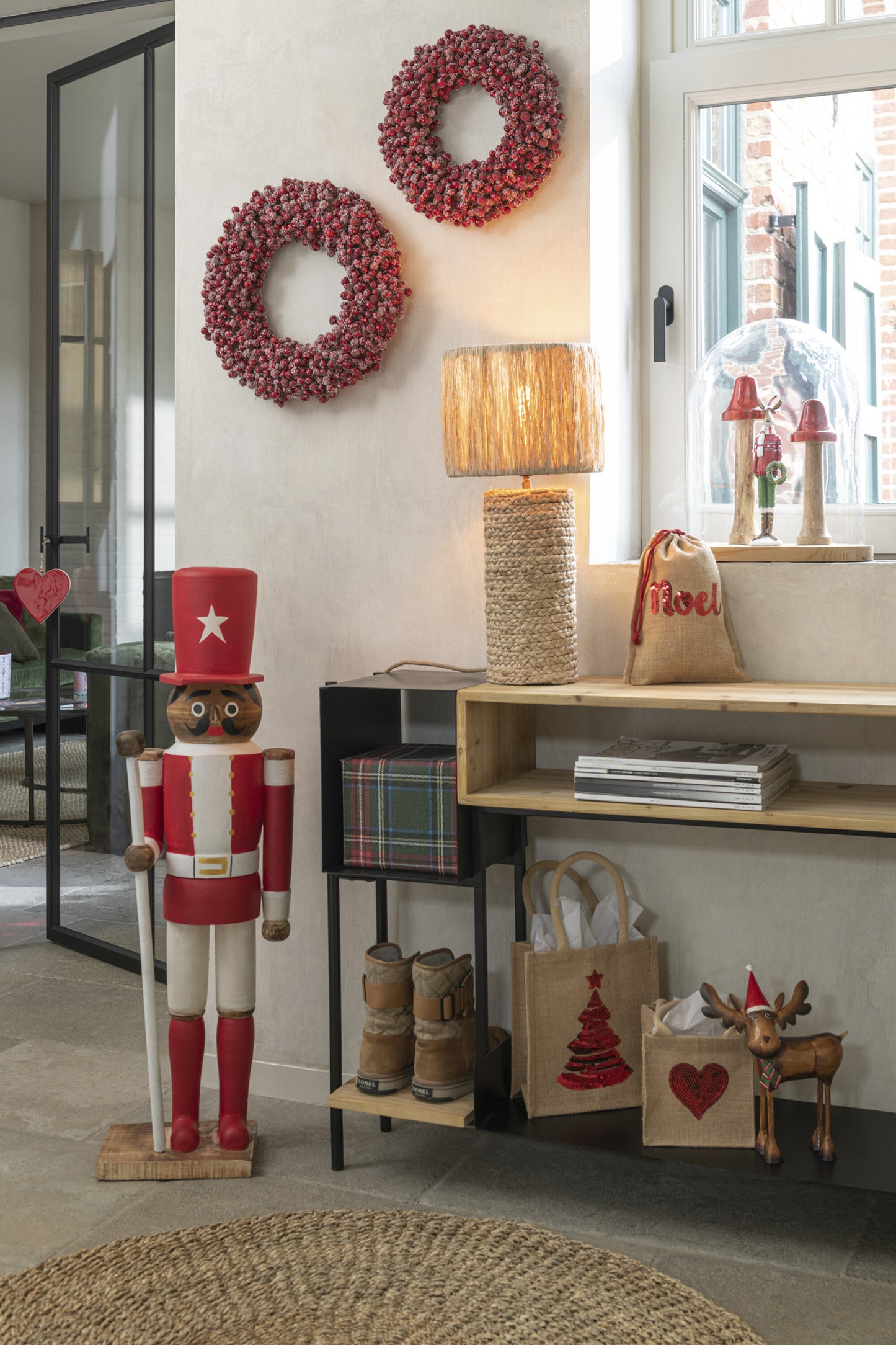 Zak Noel Pailletten+Trekkoord Jute Naturel Assortiment Van 3