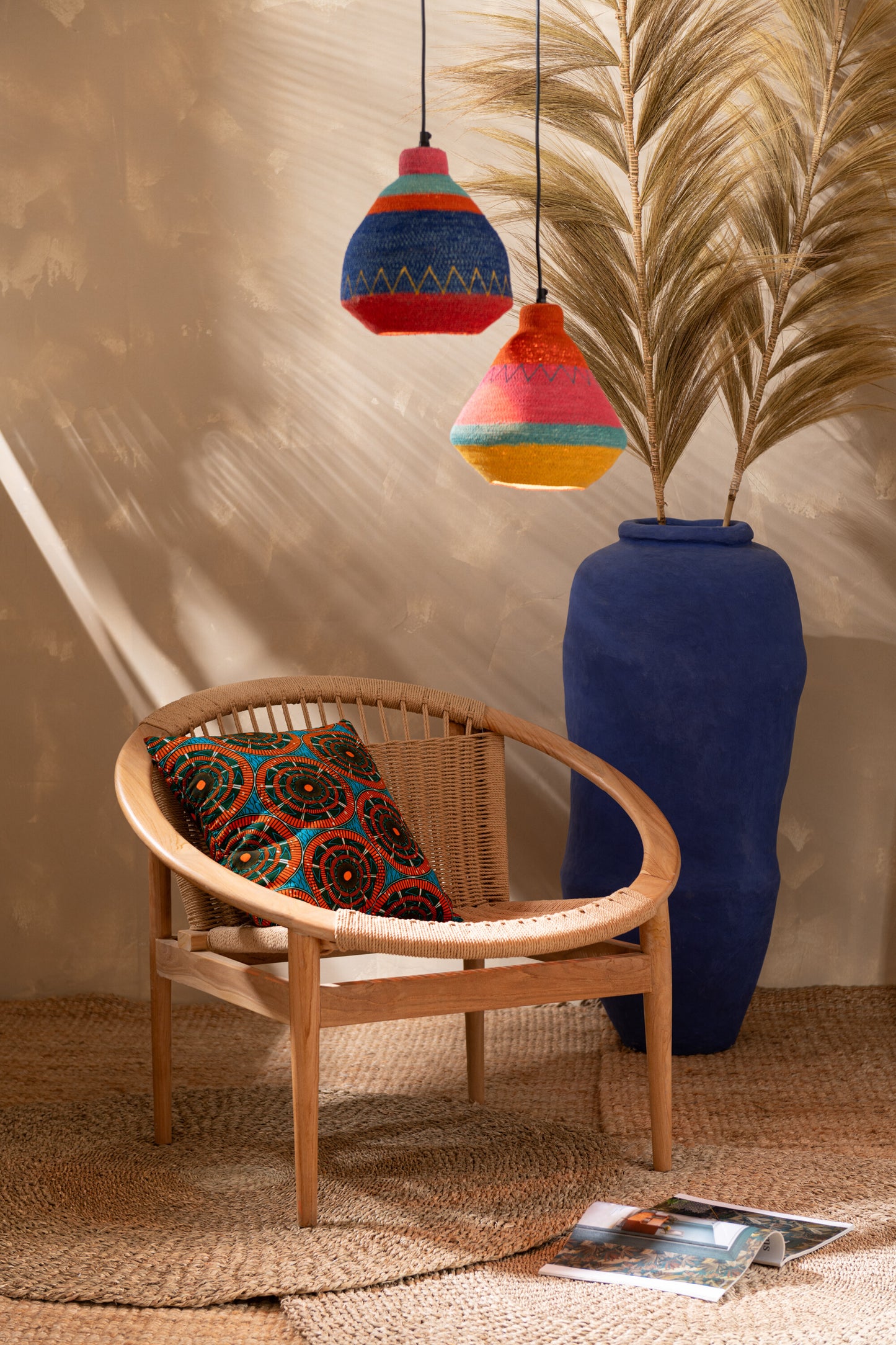 Stoel Rond Teak Hout Naturel