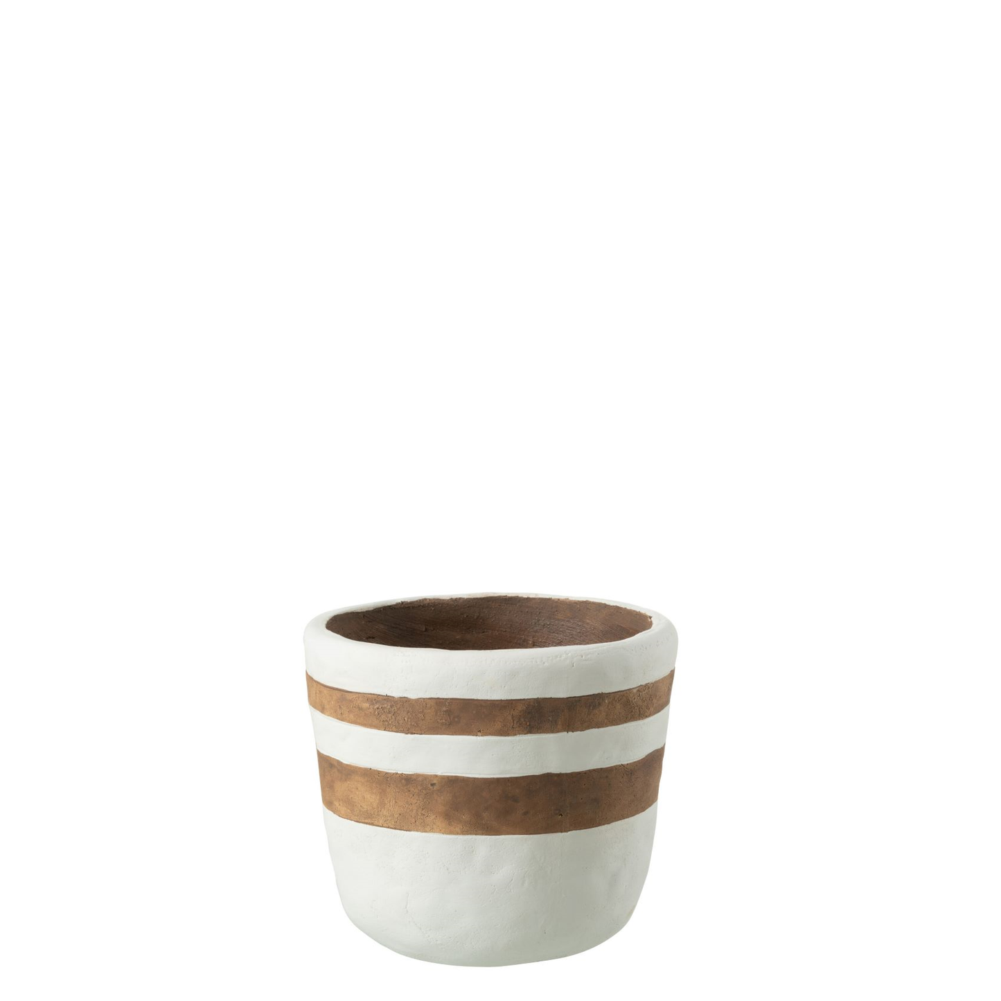 Bloempot Kenia Keramiek Wit/Bruin Medium
