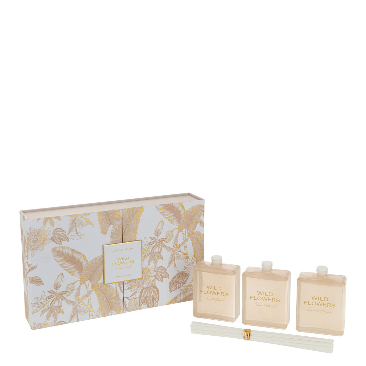 Doos 3 Geurolie+Stokjes Wild Flowers Beige