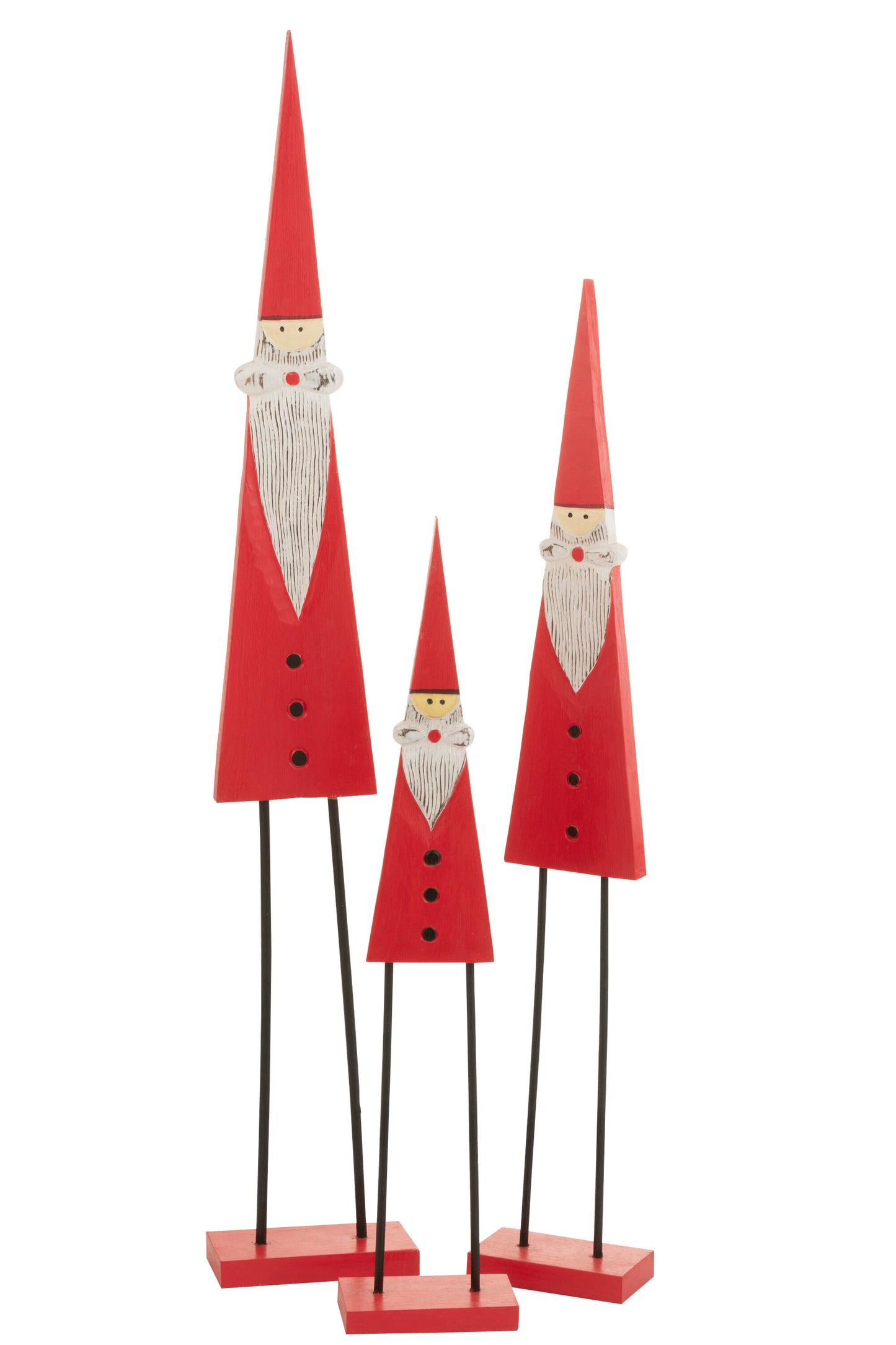 Kerstman Op Voet Hout Rood Medium Large Small