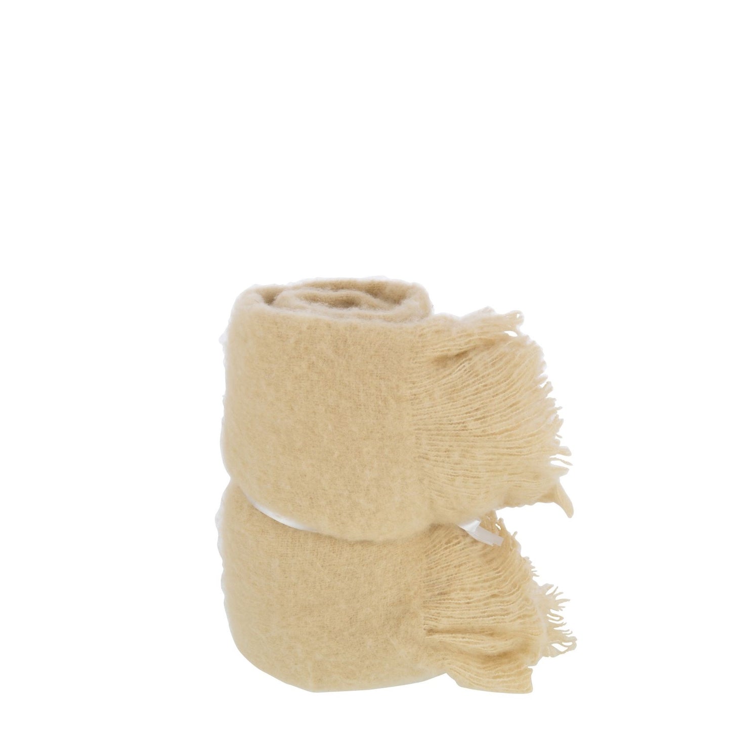 Plaid Franje Polyester Beige
