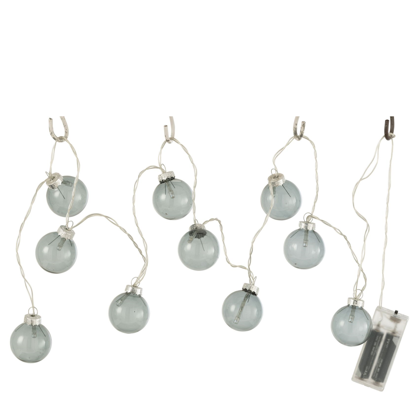 Slinger 10 Ballen+ Led Effen Glas Donker Grijs