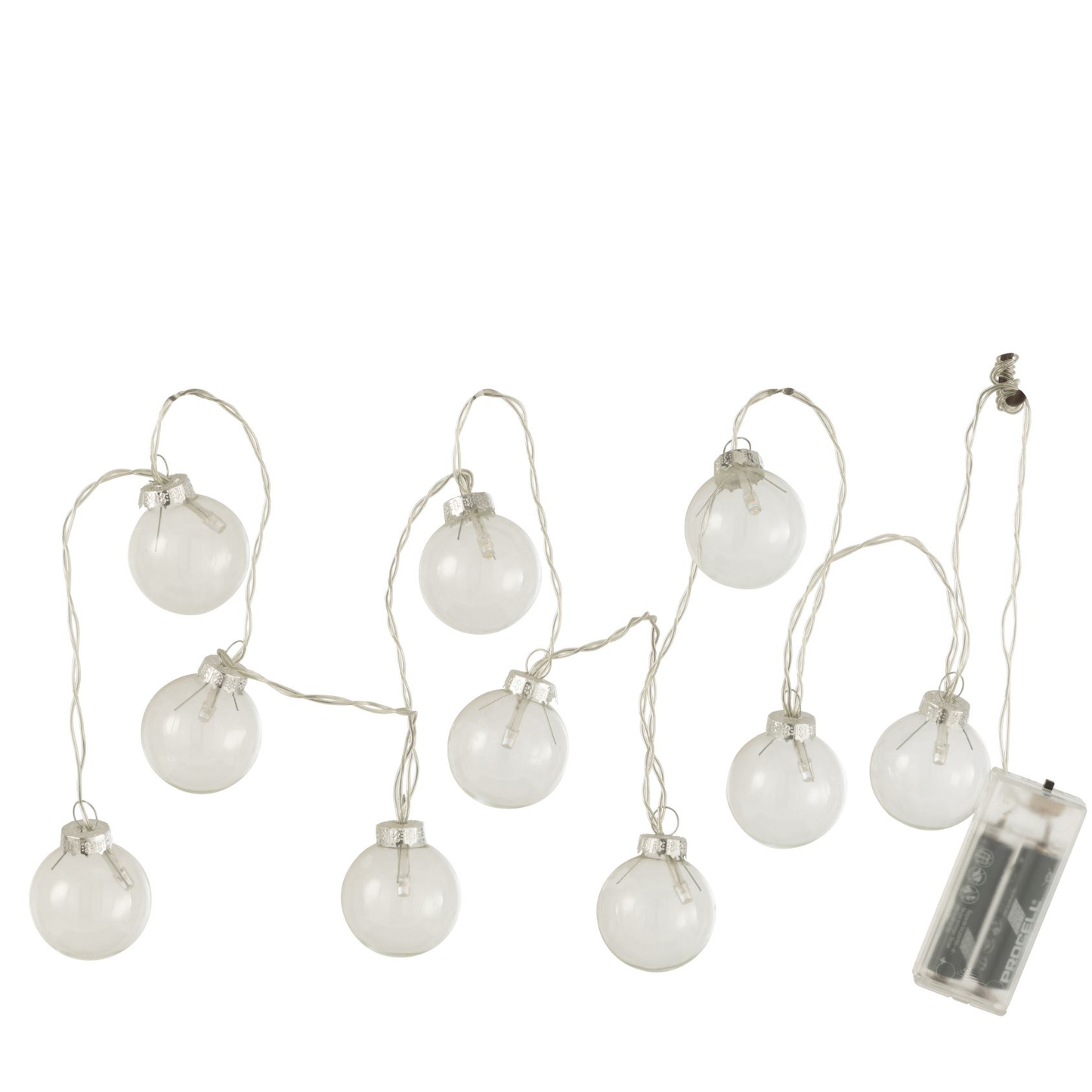 Slinger 10 Ballen+ Led Effen Glas Transparent