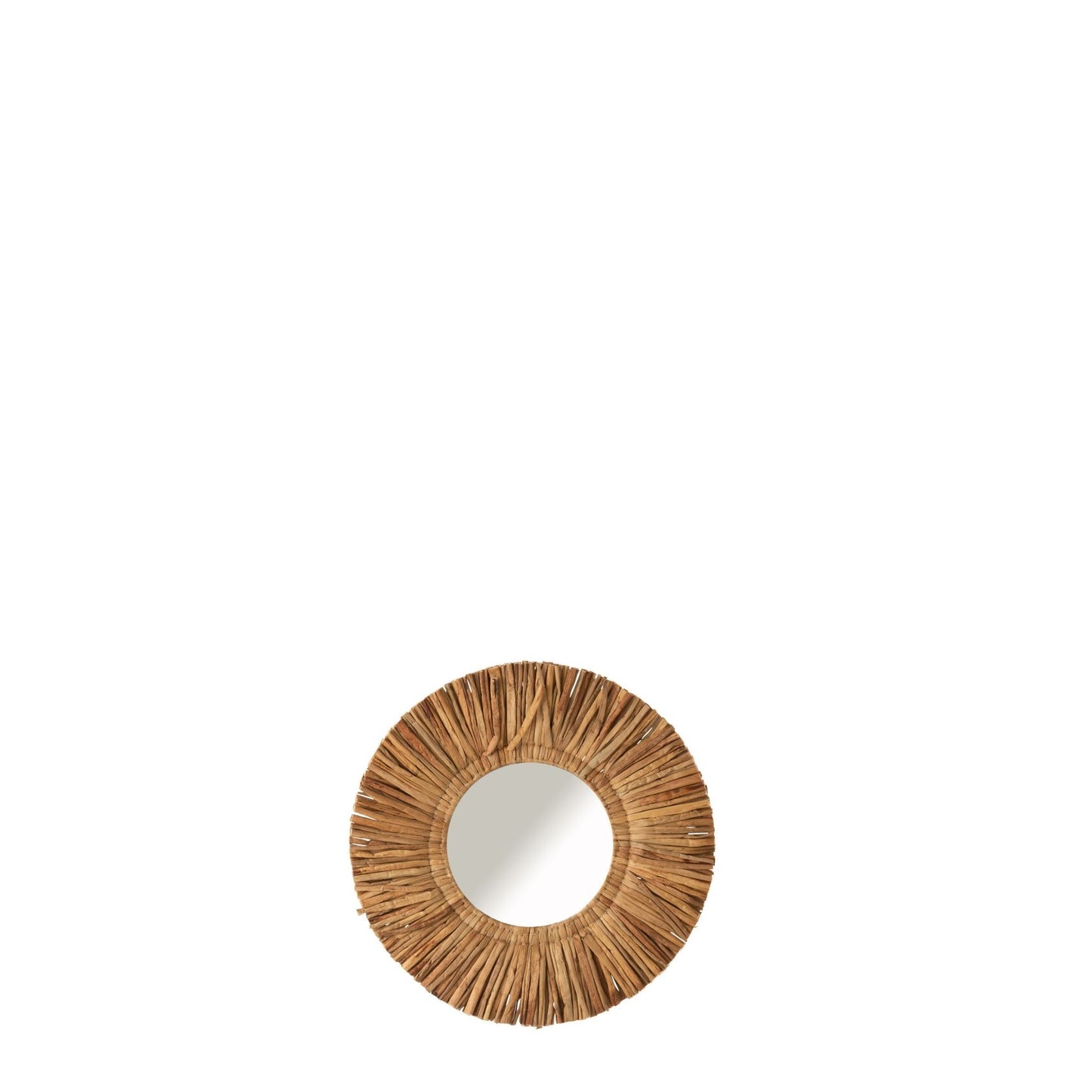 Mirror Alan Round Shells Raffia Natural Large