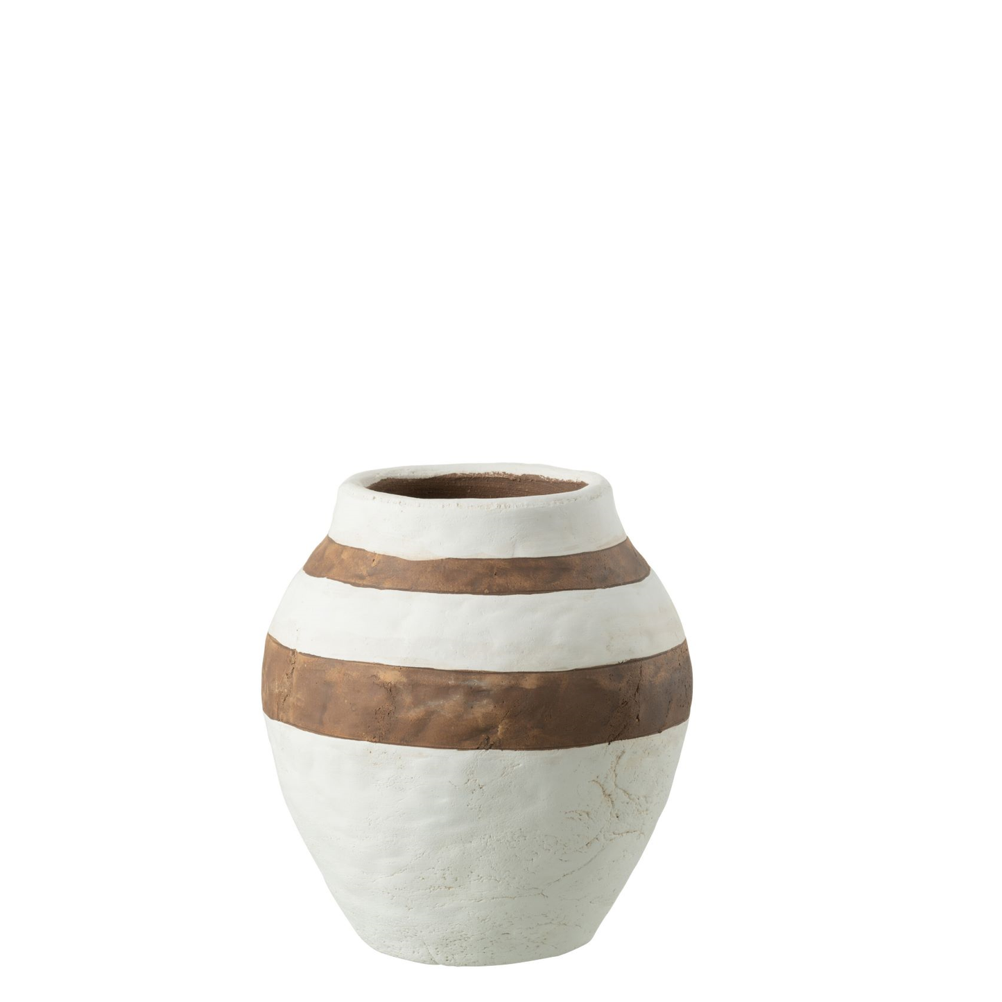 Vaas Kenia Keramiek Wit/Bruin Small