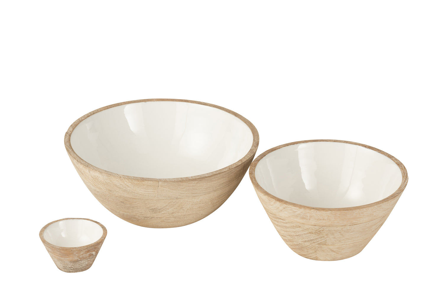 Kom Mango Hout Whitewash Small