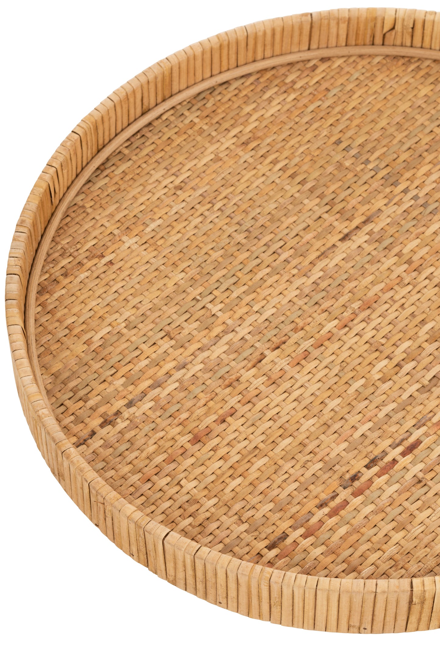 Set Van 2 Plateaus Rond Rotan Naturel