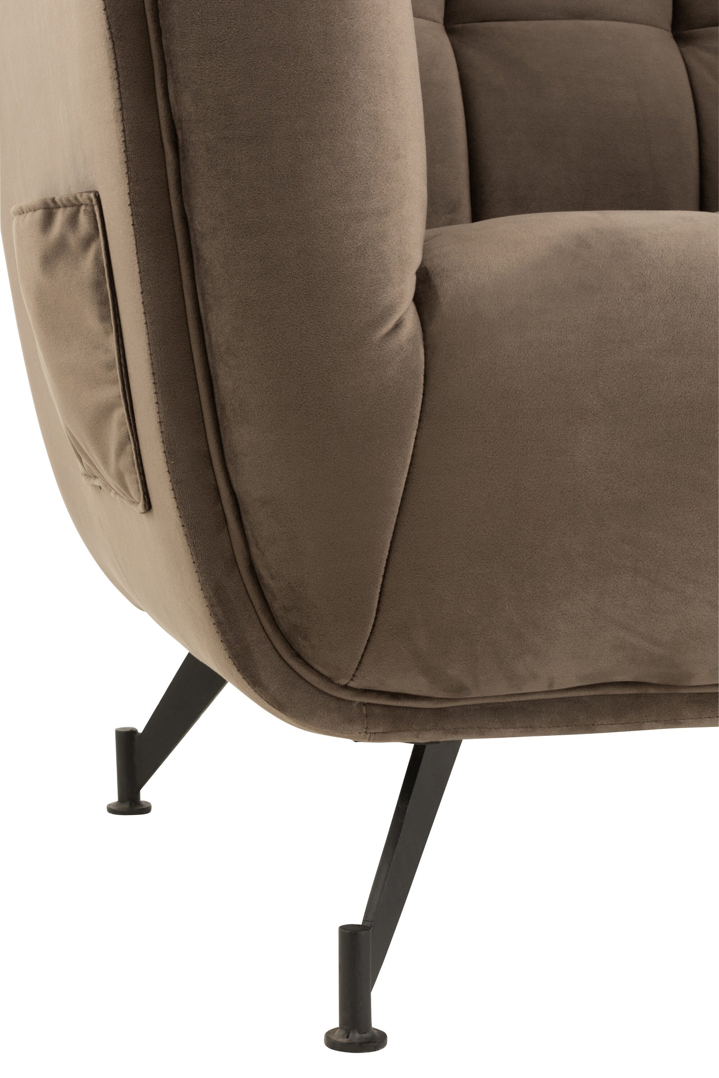 Lounge Zetel 1-Zit Textiel/Hout/Metaal Donker Grijs