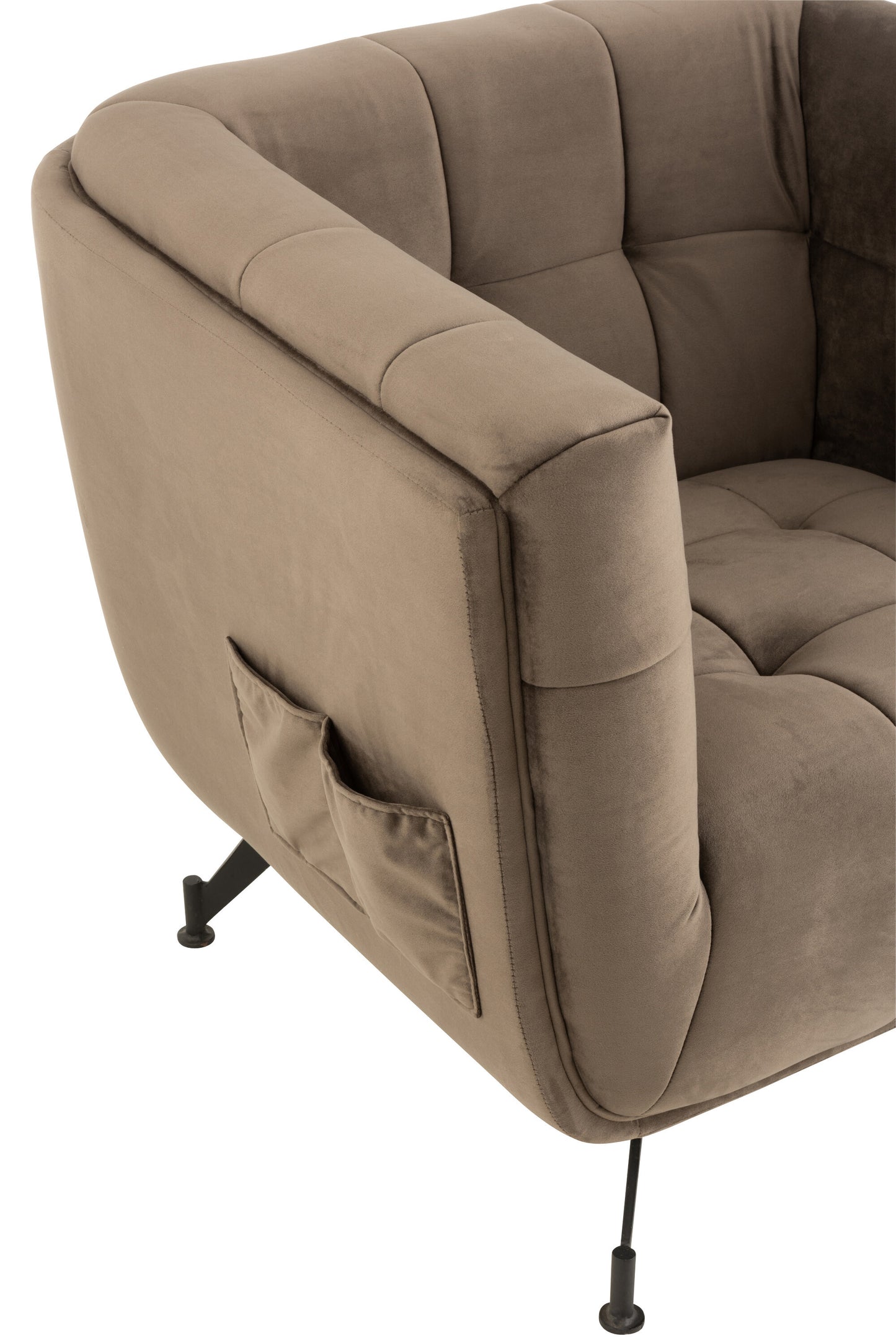 Lounge Zetel 1-Zit Textiel/Hout/Metaal Donker Grijs