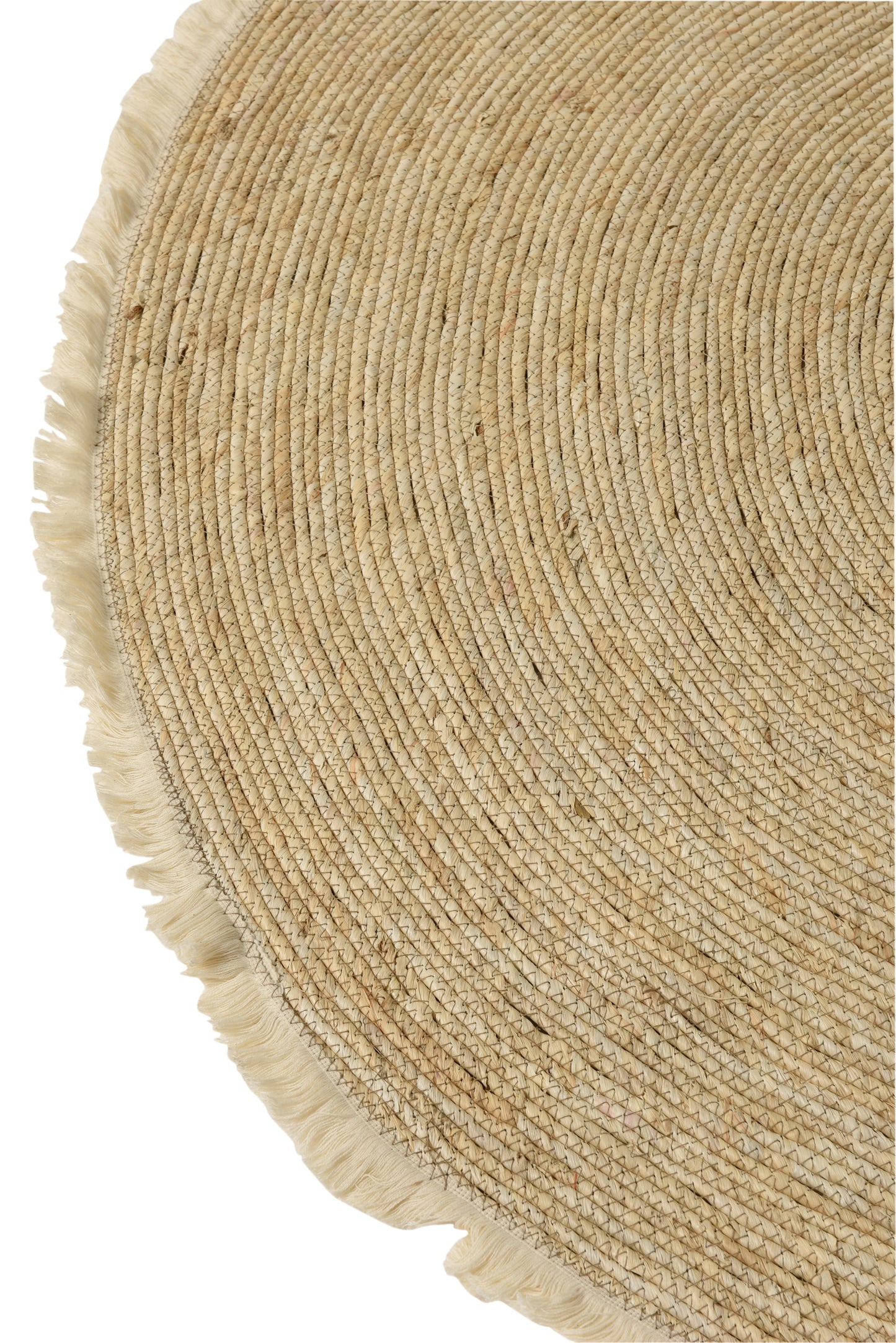 Tapis Tassel Tape Corn Husk/Coton Beige Blanc