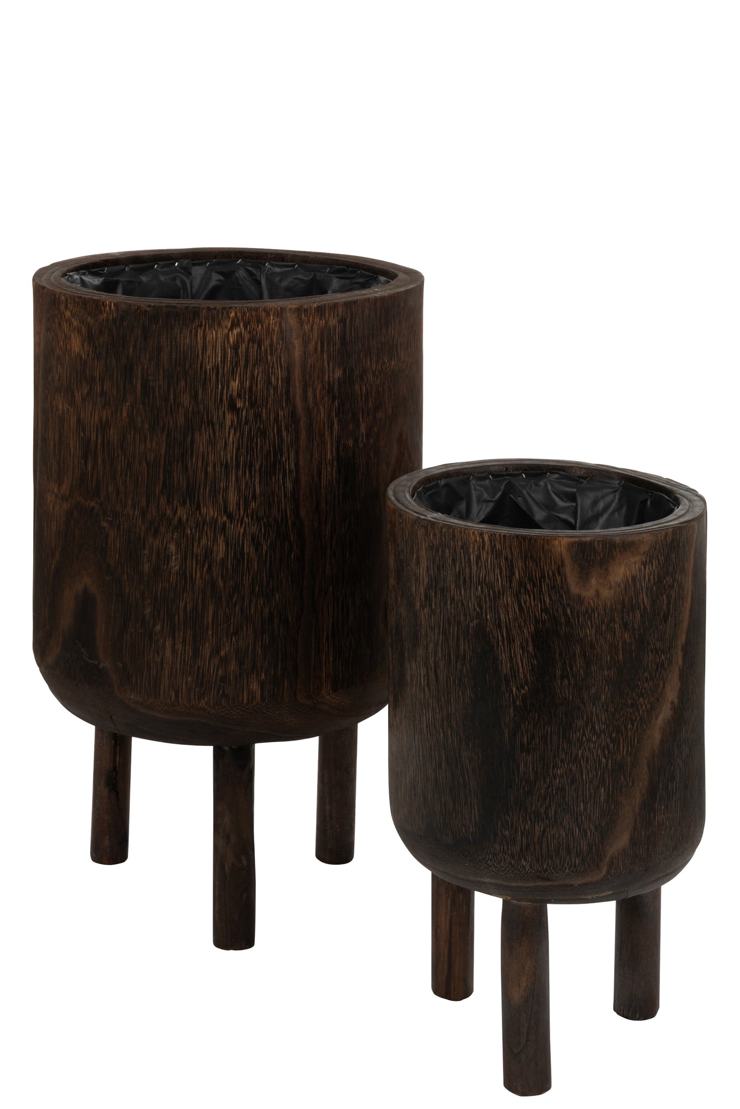Bloempot Op Voet Paulownia Hout Bruin Small