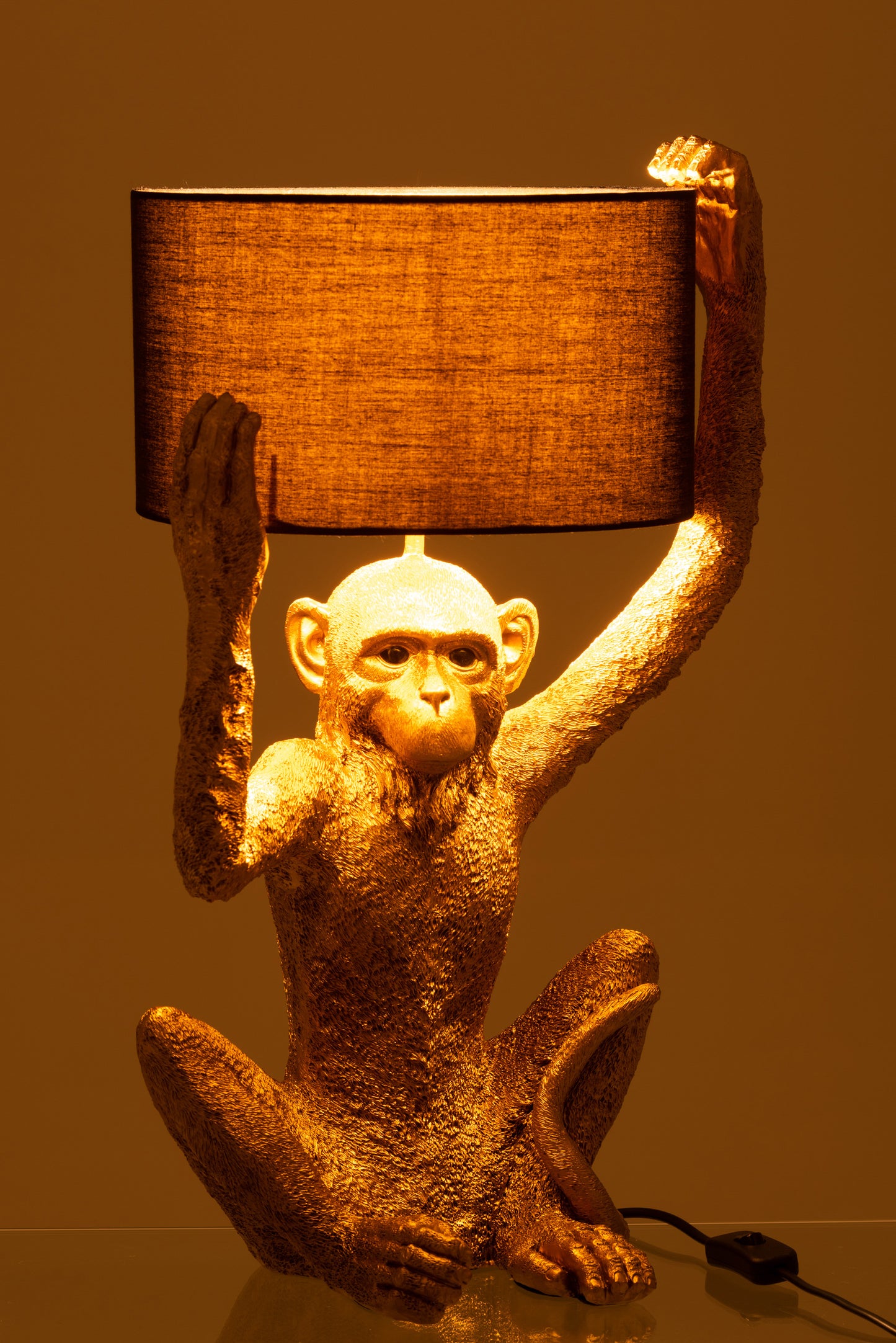 Lampe Singe Poly Doré