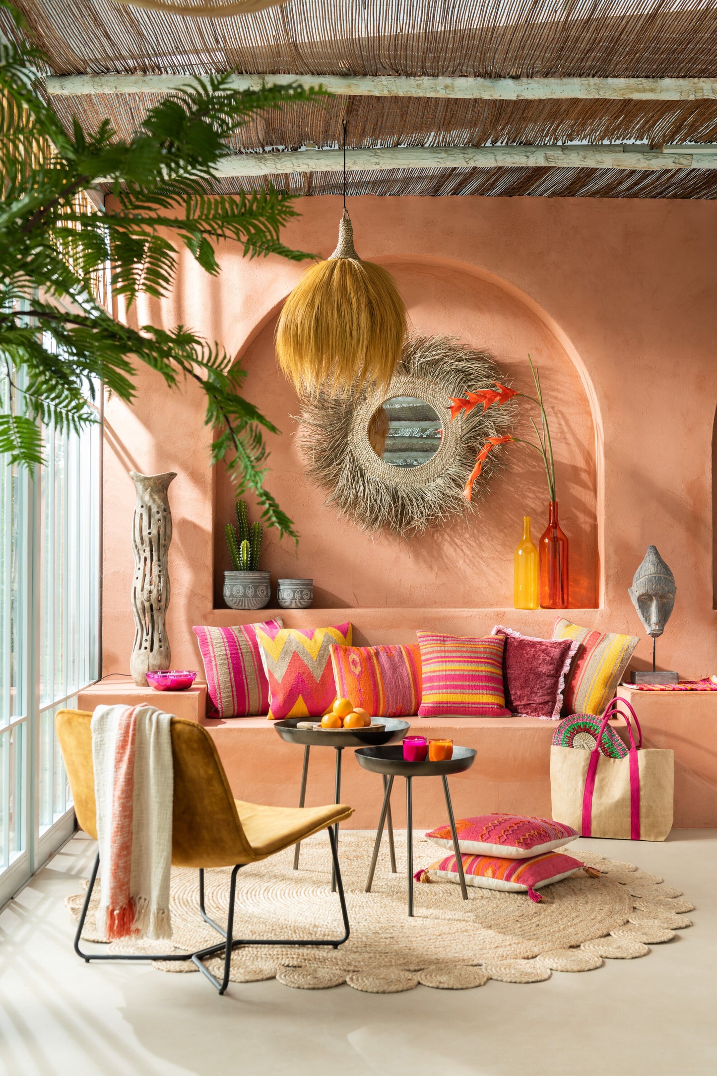 Lounge Stoel Isabel Metaal/Textiel Oker