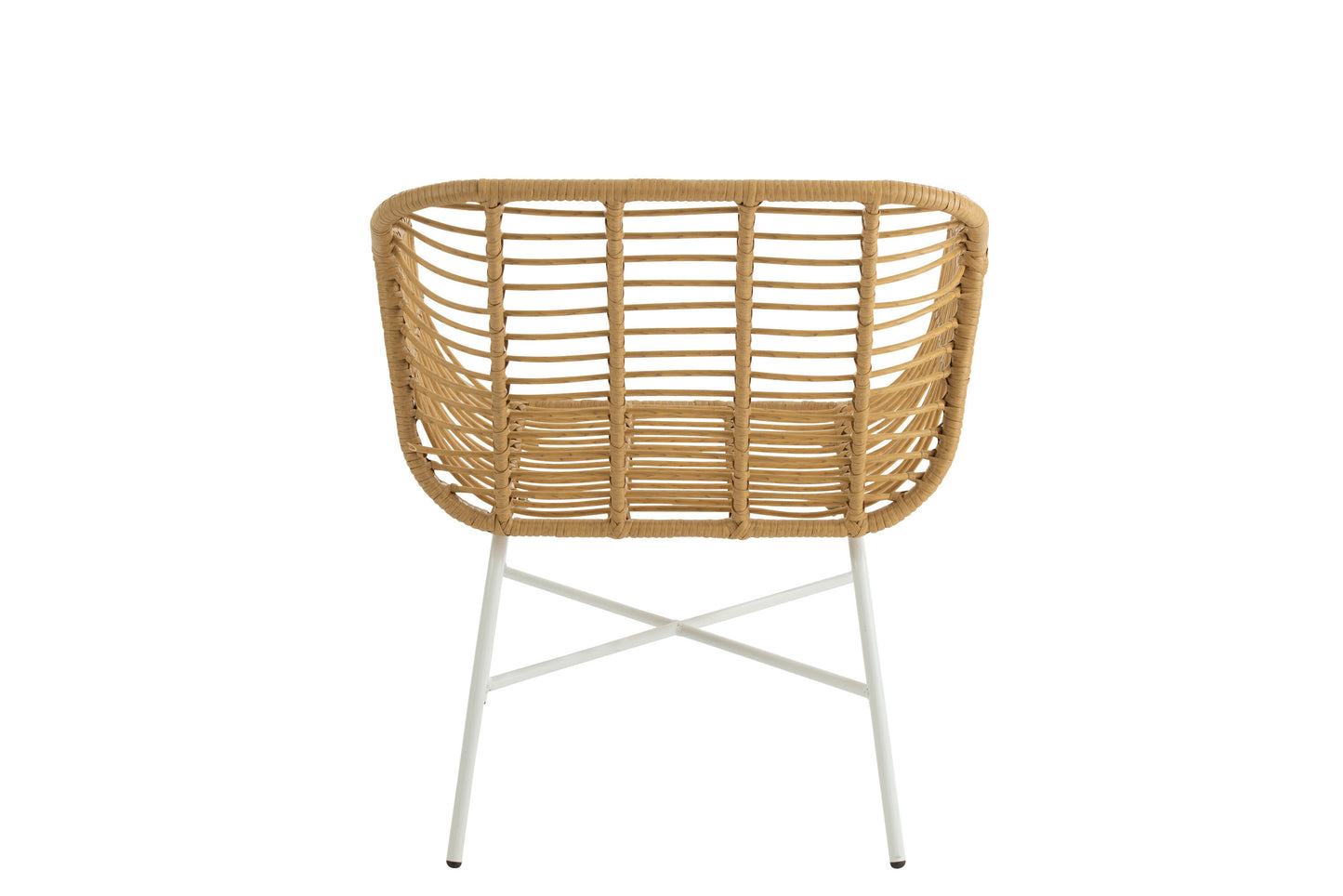 Stoel Rachelle Buiten Metaal/Rattan Naturel/Wit