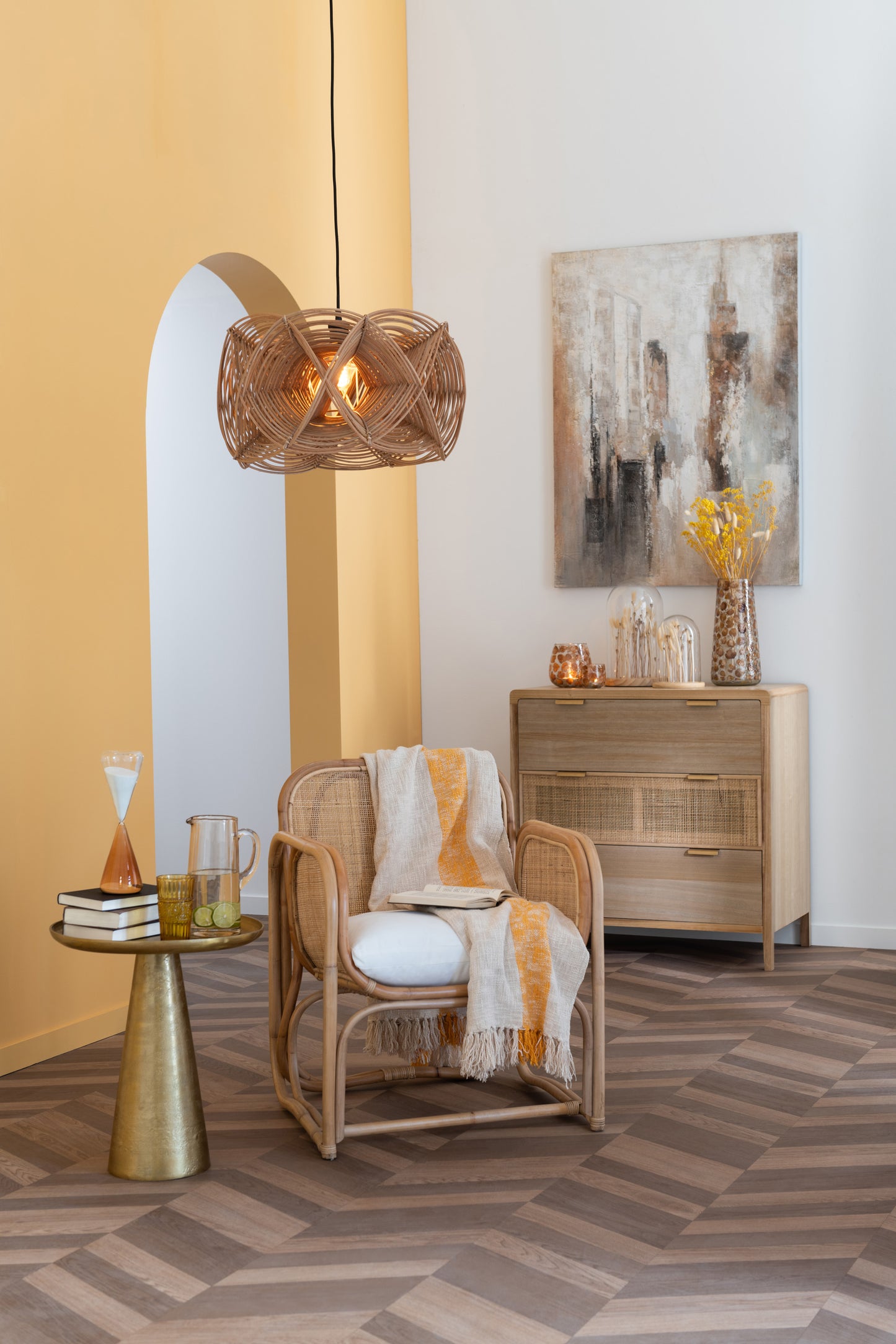 Chaise+Coussin Casablanca Rotin Naturel