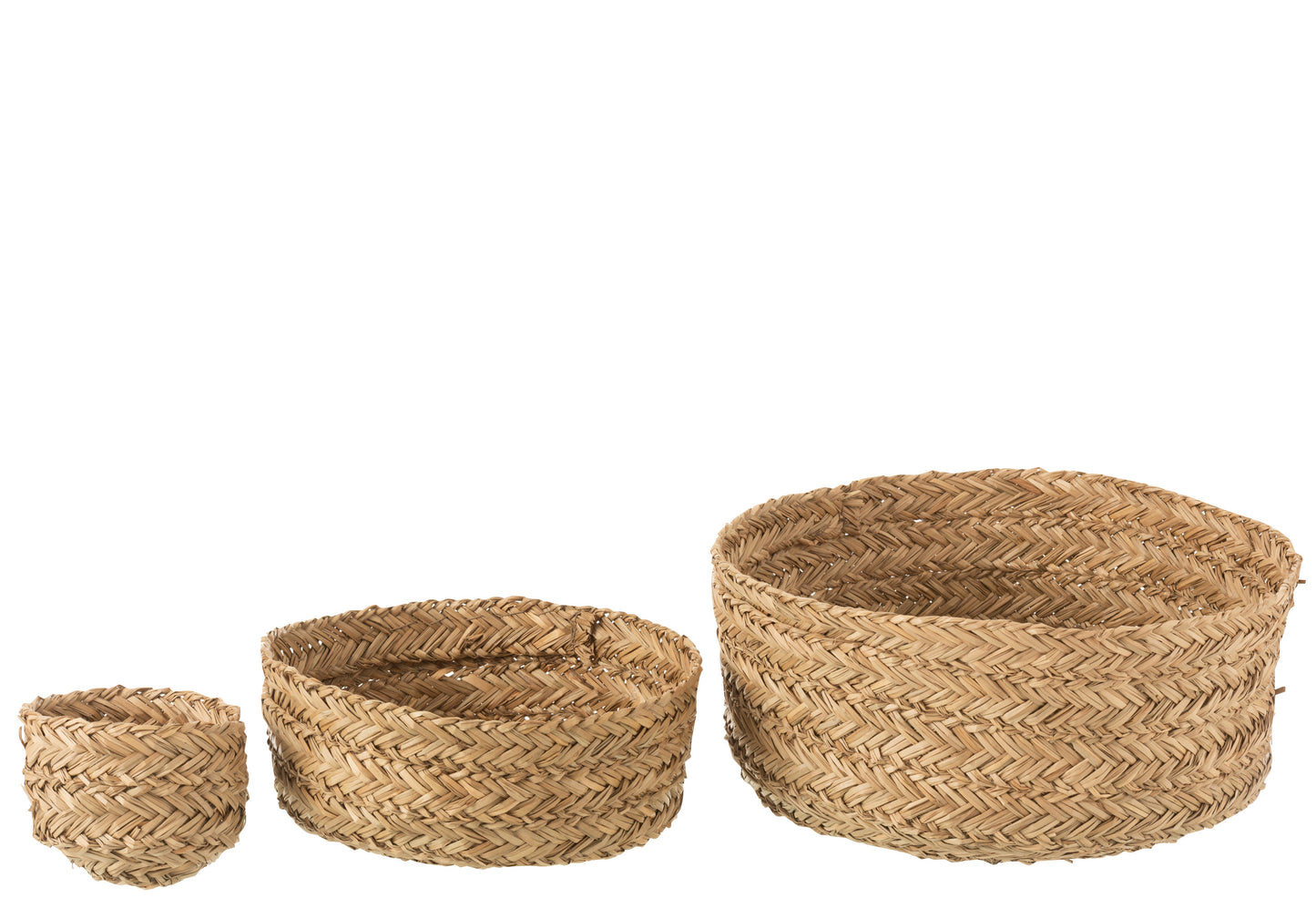Set Van 6 Manden Rond Zeegras Naturel
