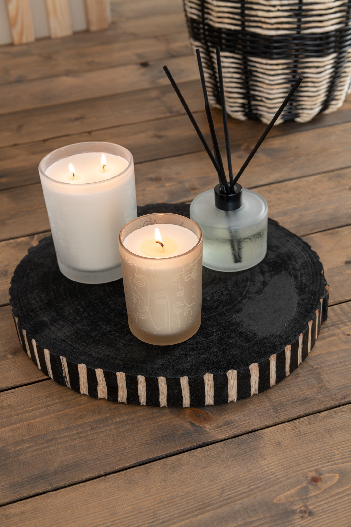 Huile parfumée + Sticks Happy Faces Blanc