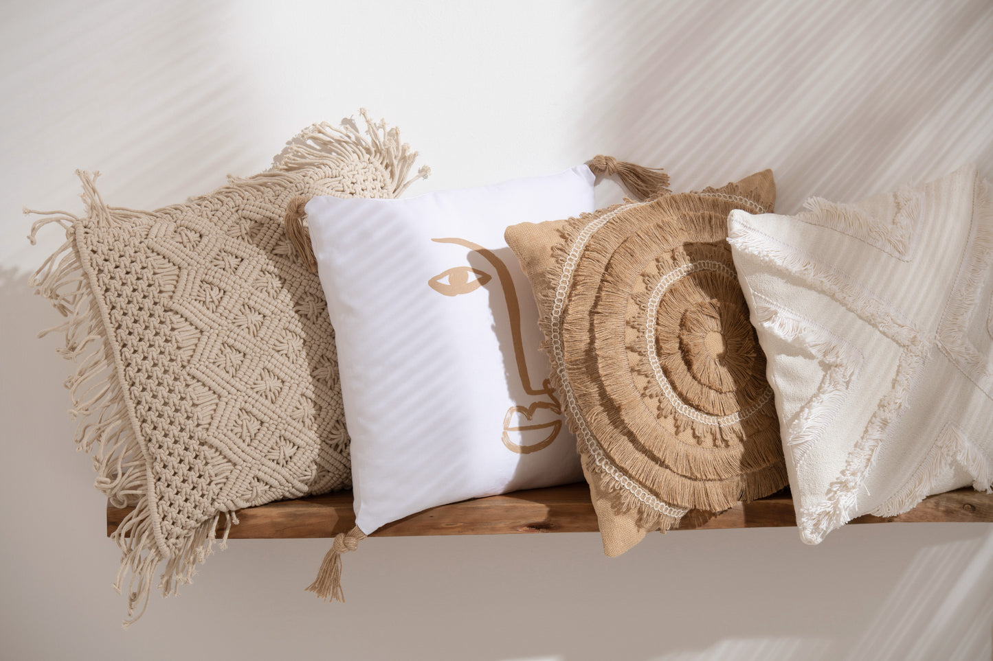 Cushion Bruno Square Jute/Cotton Brown