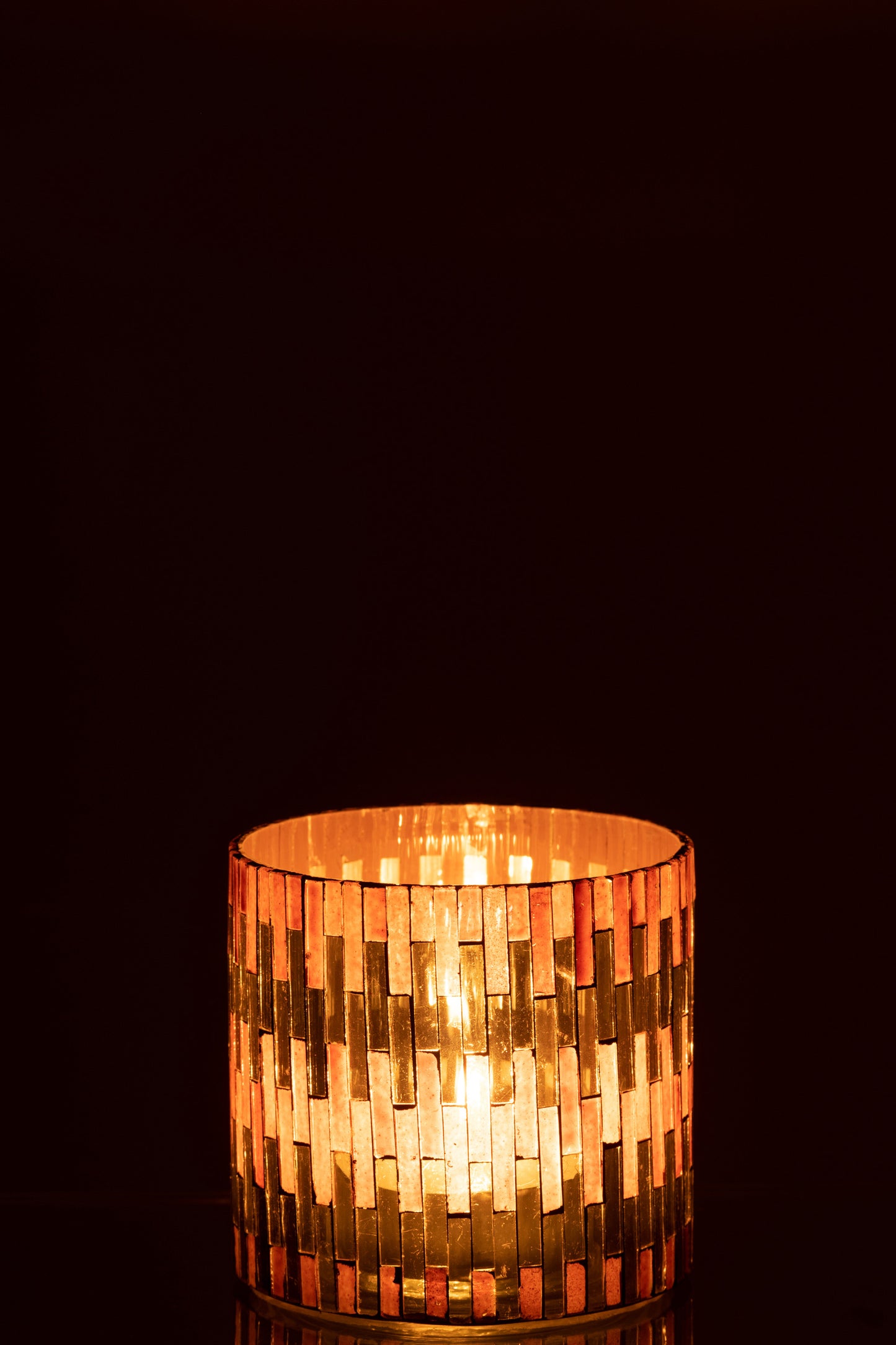 Windlicht Chic Glas Bruin/Goud Medium