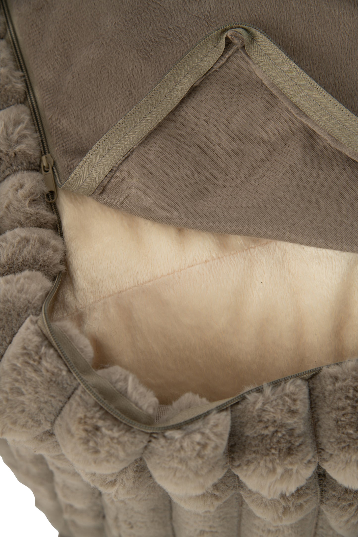 Poef Corduroy Polyester Muisgrijs