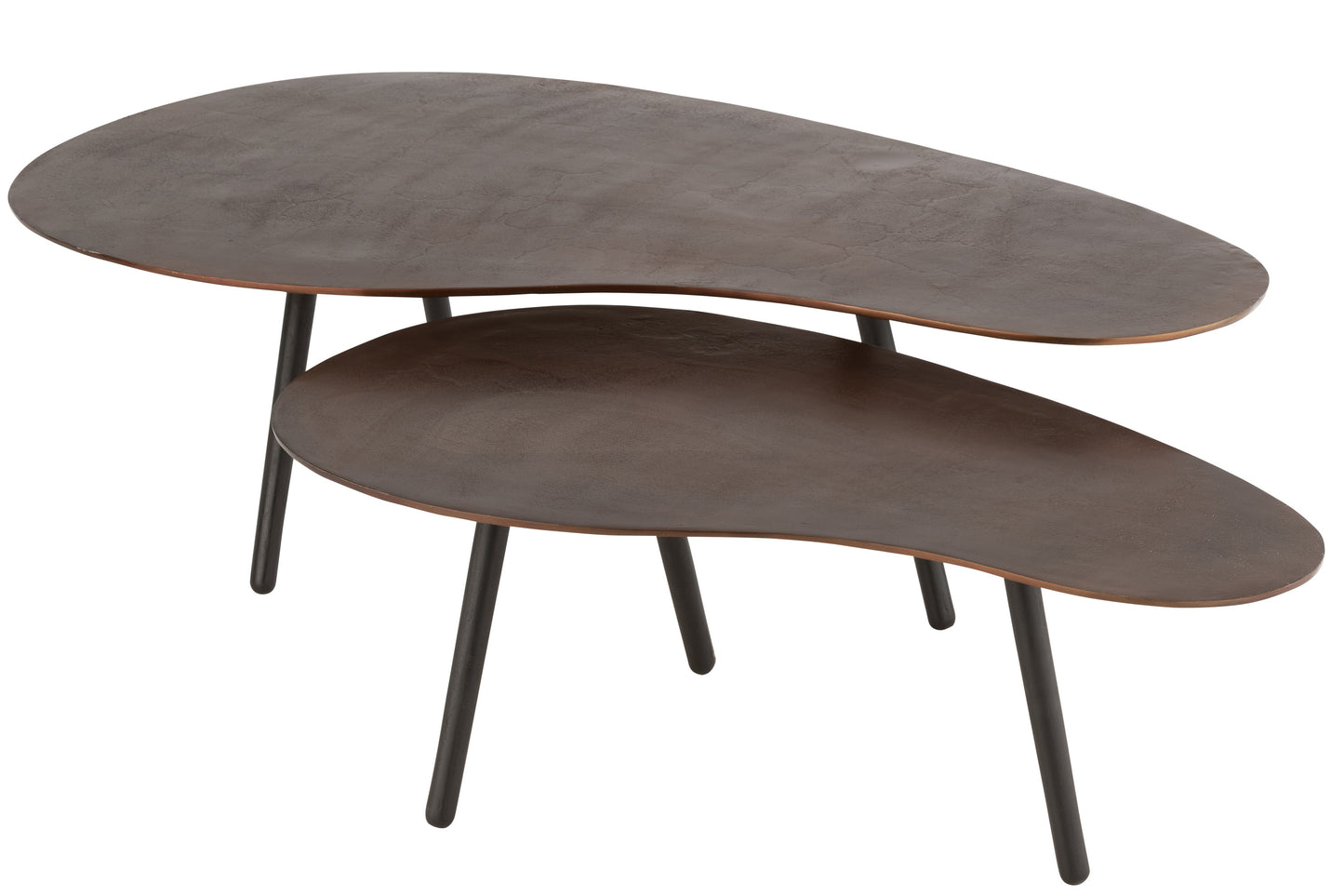 Table basse Drop Aluminium/Fer Marron Large
