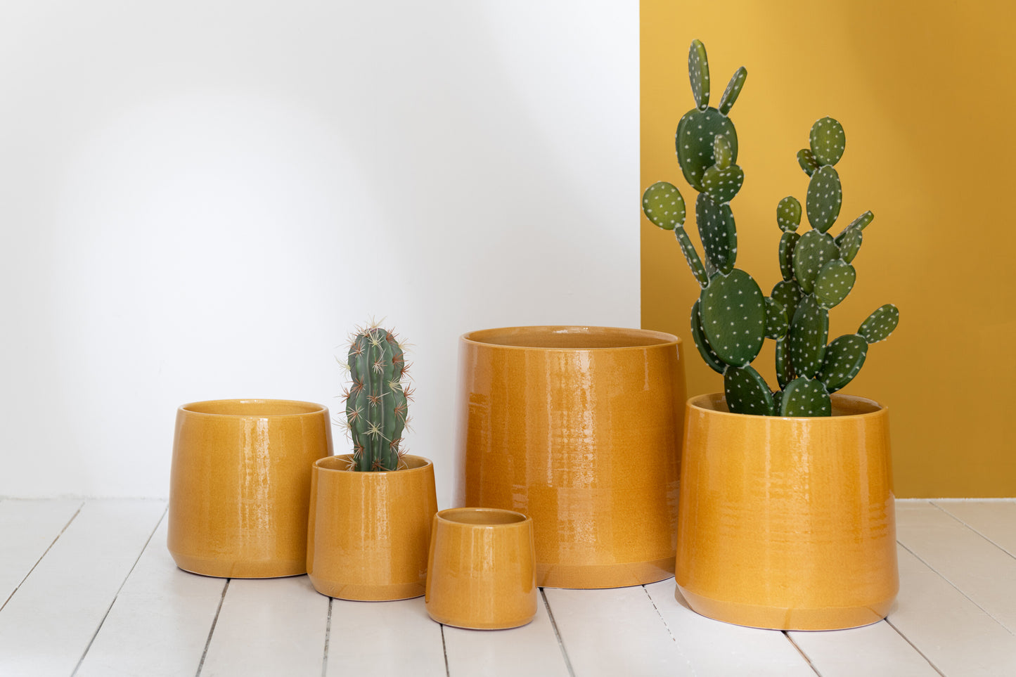 Bloempot Rond Keramiek Oker Large