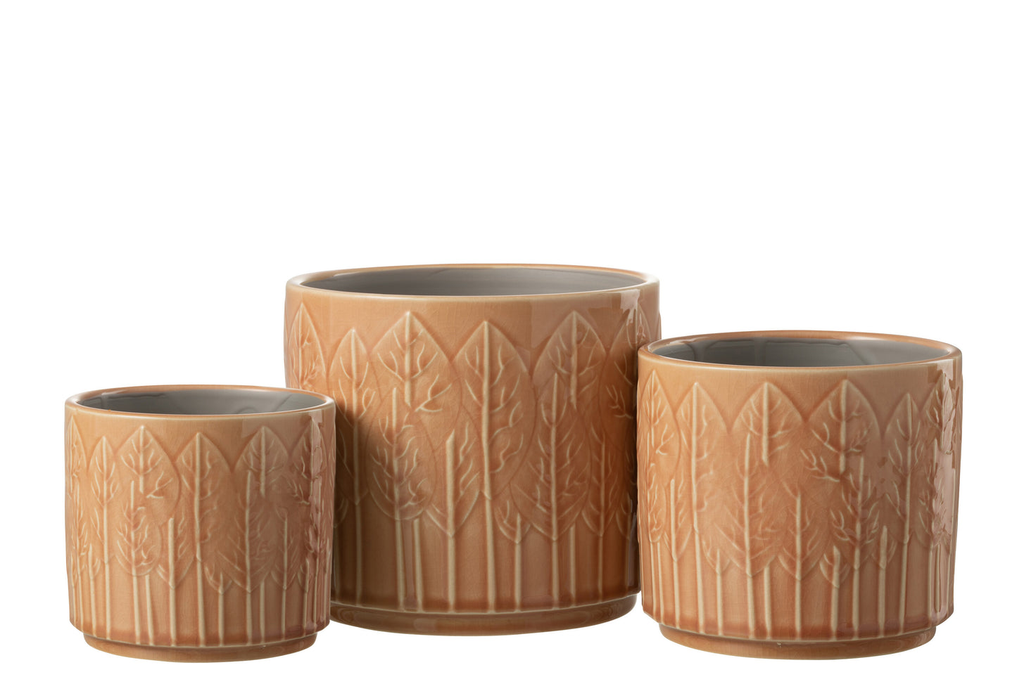 Flowerpot Leaf Ceramic Rust Large