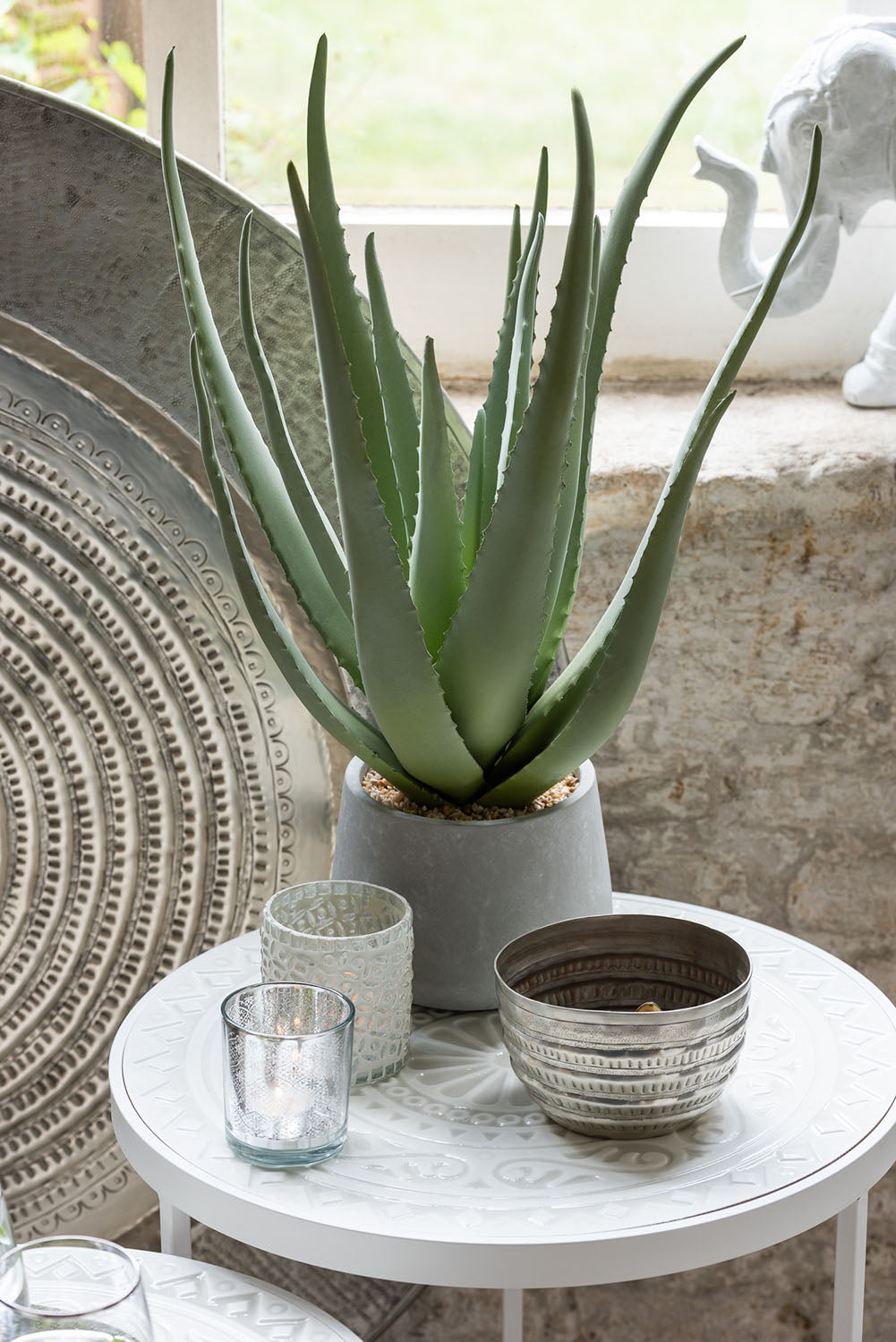 Aloe+Pot Plastique Vert/Gris Petit