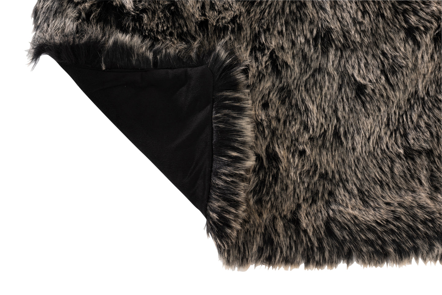 Tapis de Sol Fausse Fourrure Long Gris/Noir/Blanc