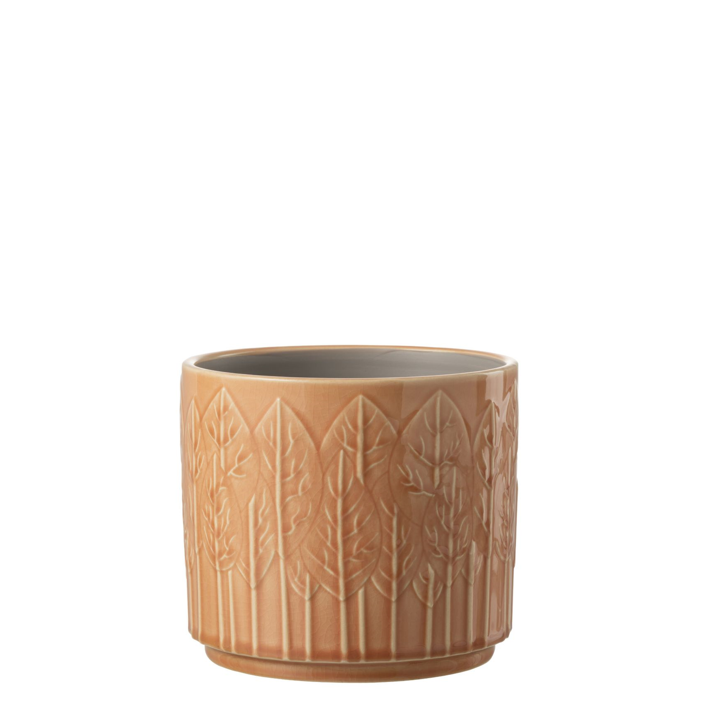 Flowerpot Leaf Ceramic Rust Large