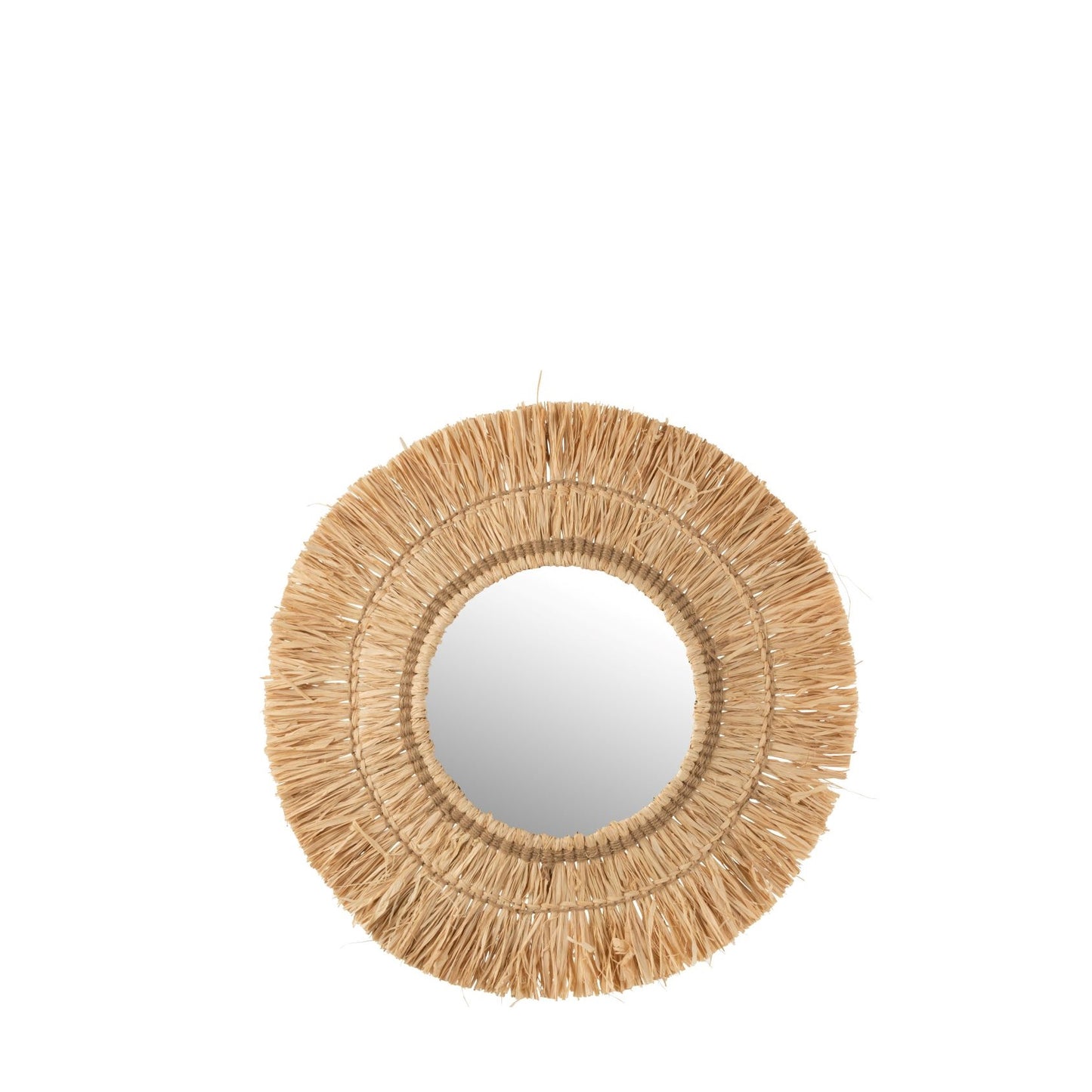 Spiegel Hangend Rond Riet Raffia Naturel
