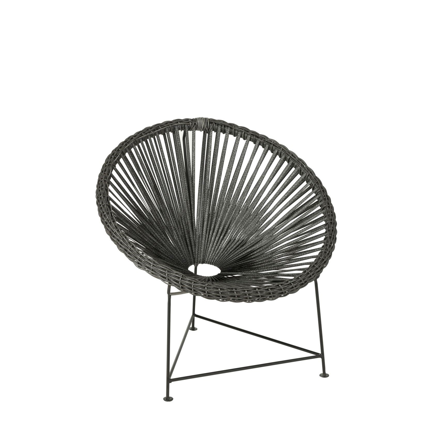 Chair Metal/Rattan Black Felika