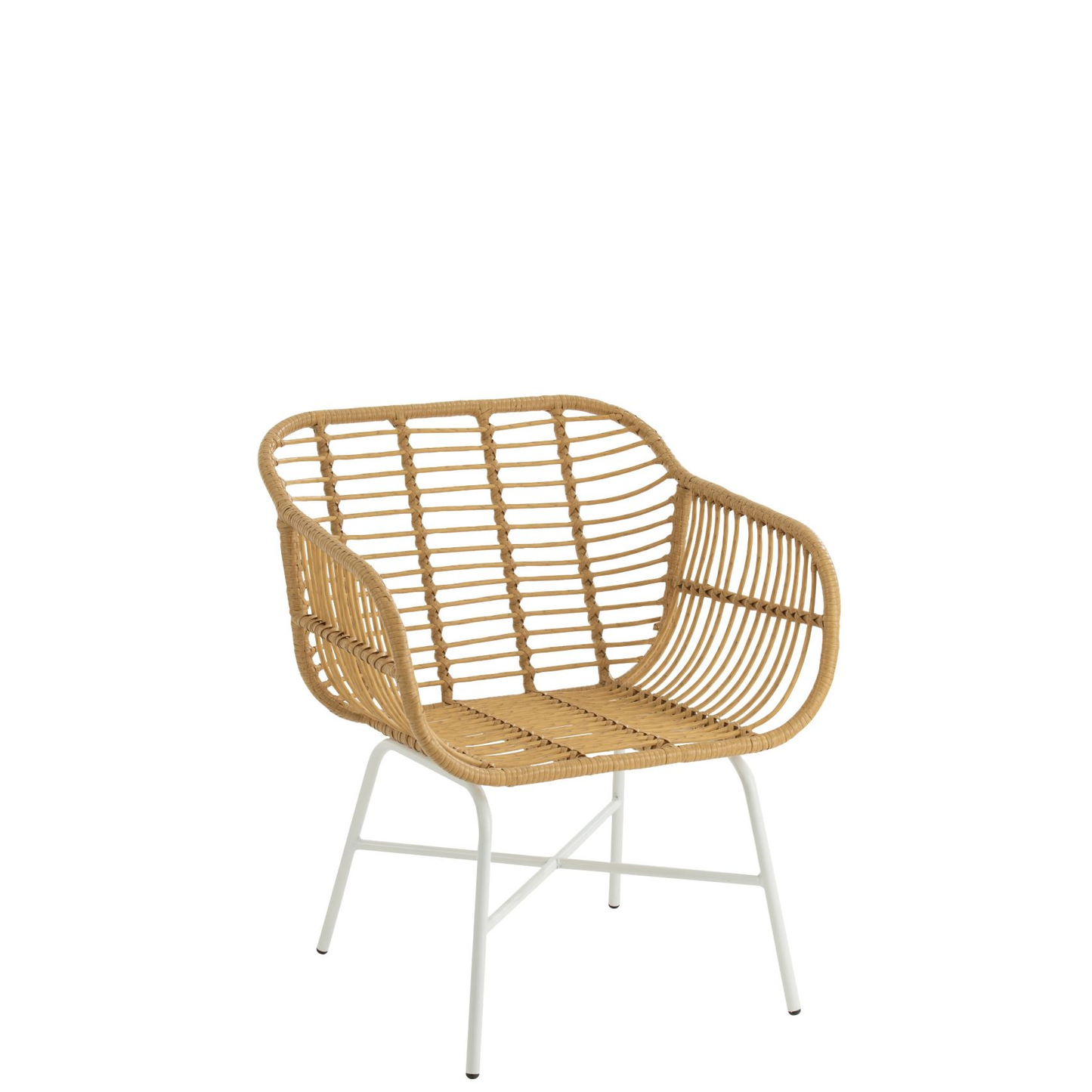 Stoel Rachelle Buiten Metaal/Rattan Naturel/Wit