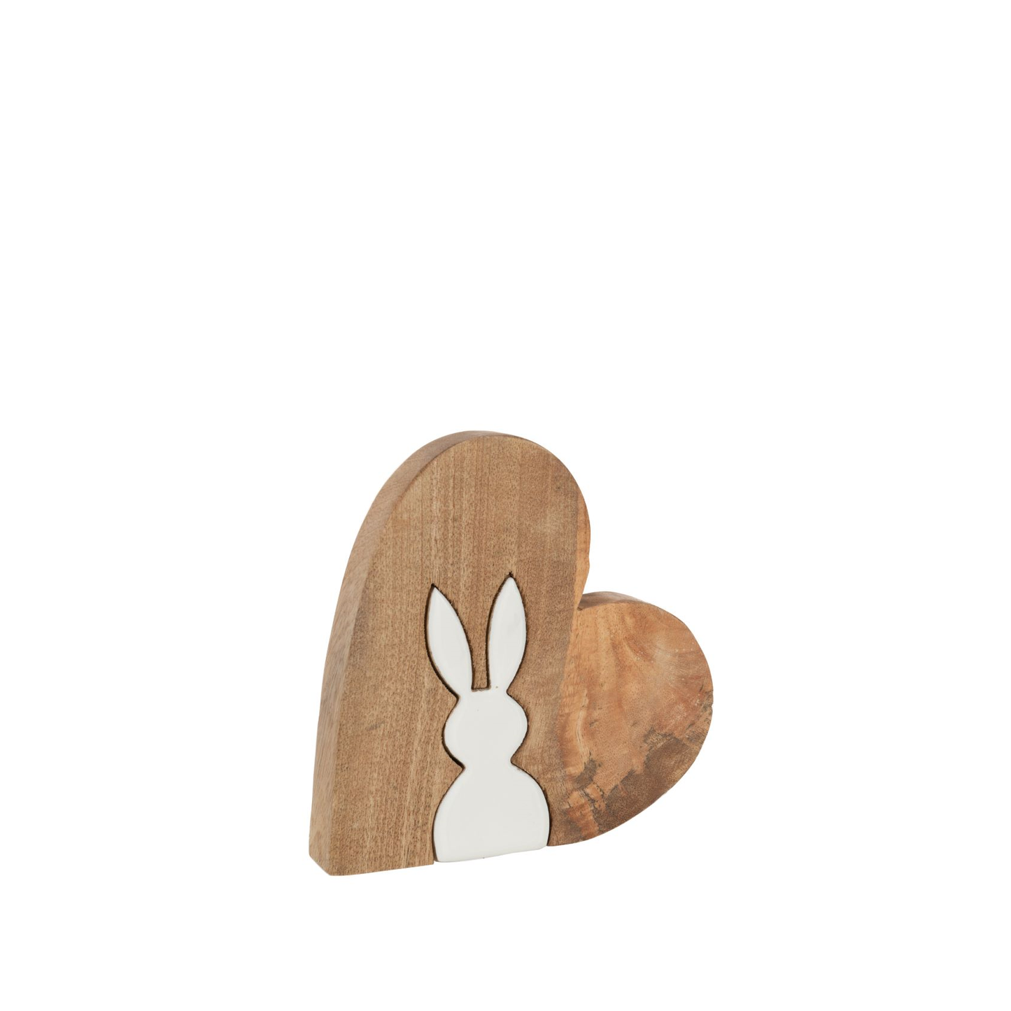 Konijn Silhouet Hart Puzzel Mango Hout Naturel Wit Medium