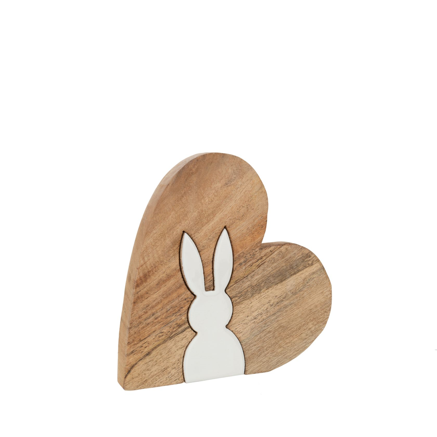 Konijn Silhouet Hart Puzzel Mango Hout Naturel Wit Large