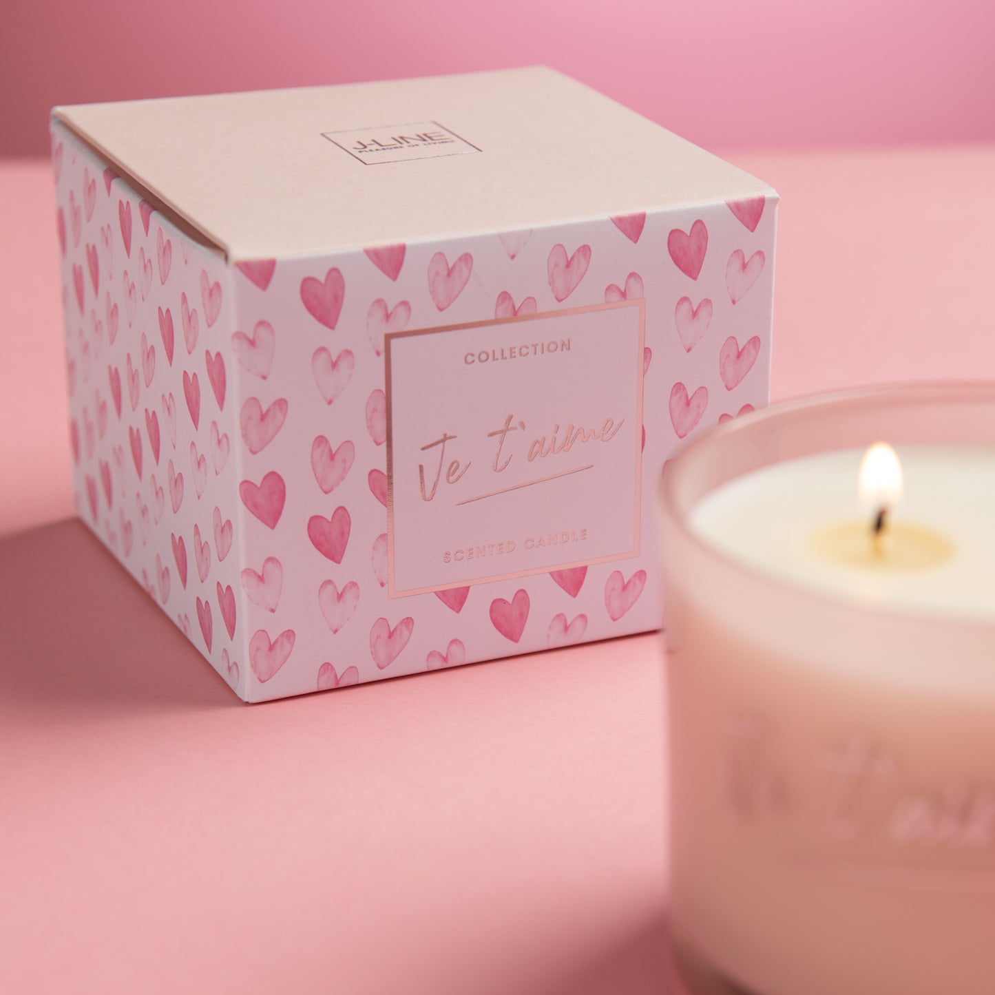 Bougie Parfumée Je T'aime Rose Small-30h 