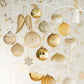 Doos Van 6 Kerstballen Rond Glitter Goud Glas Blinkend Wit