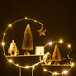 Semicirkel Op Voet+Led Kerstman Hout Wit/Goud