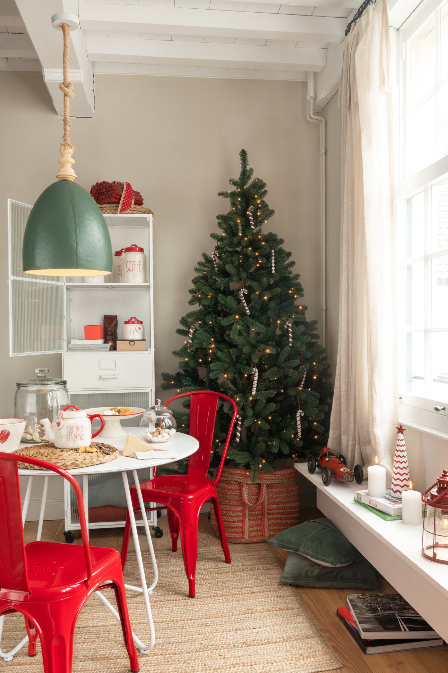 Kerstboom+Led Lichtjes Plastiek Groen