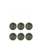 Doos Van 6 Kerstballen Paillettensuiker Mat Glas Donker Groen Small