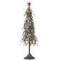 Kerstboom Op Voet Blaadjes Metaal Groen/Rood Large