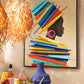 Schilderij Afrikaanse Vrouw Hout/Canvas Mix Assortiment Van Twee