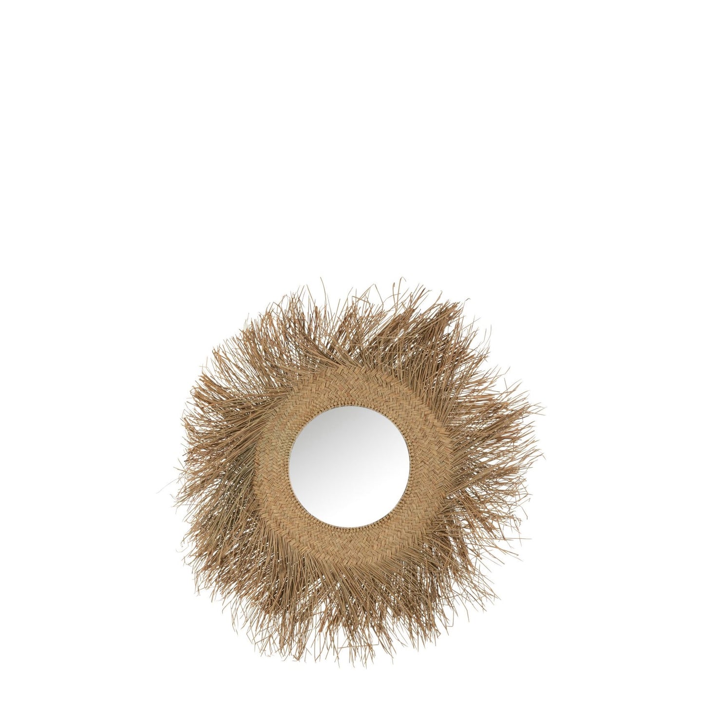 Mirror Alan Round Shells Raffia Natural Large 